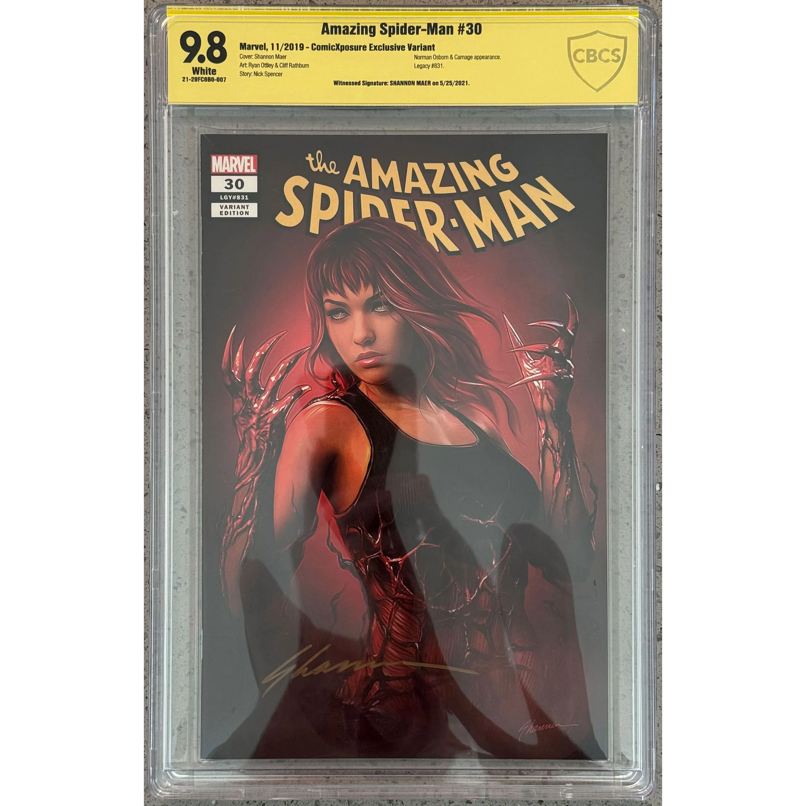 Product image for Amazing Spider-Man (2018) #030 | CBCS 9.8 Signed by Shannon Maer | ComicXposure Exclusive Variant