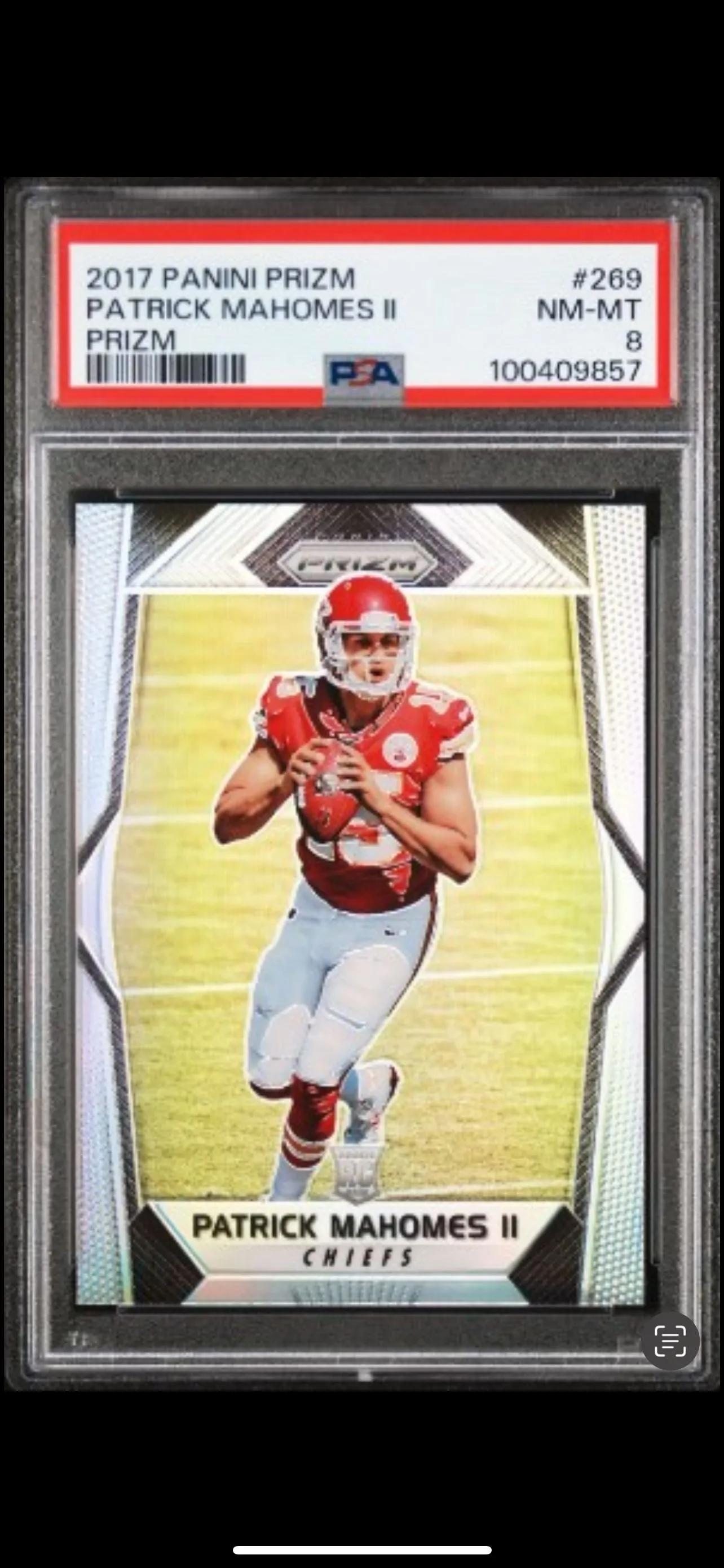 Product image for 2017 Panini Prizm Patrick Mahomes II  Prizm Rookie RC #269 PSA 8 📈🔥