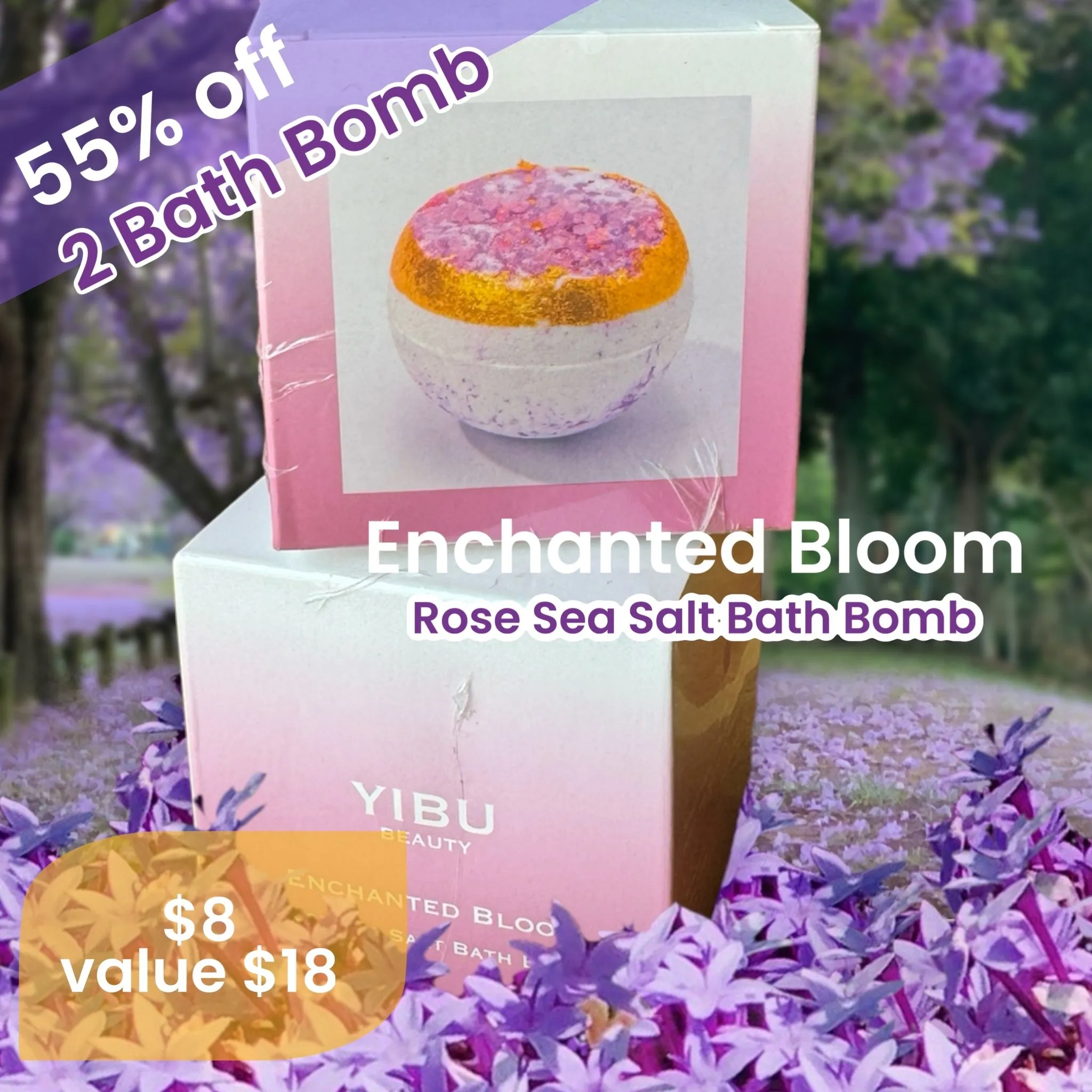 Product image for Rose Sea Salt Bath Bomb
