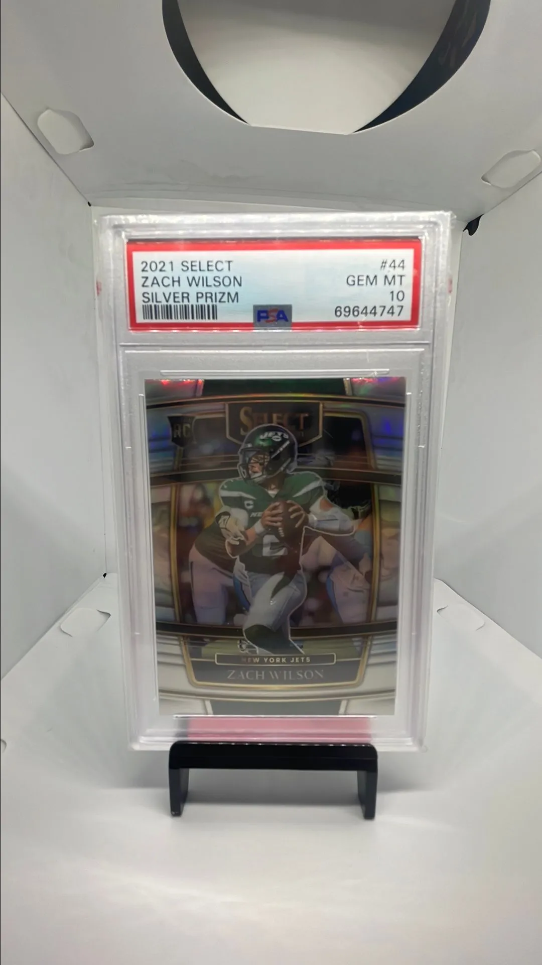 Product image for 2021 Panini Select Zach Wilson 44 Silver Prizm PSA GEM MT 10