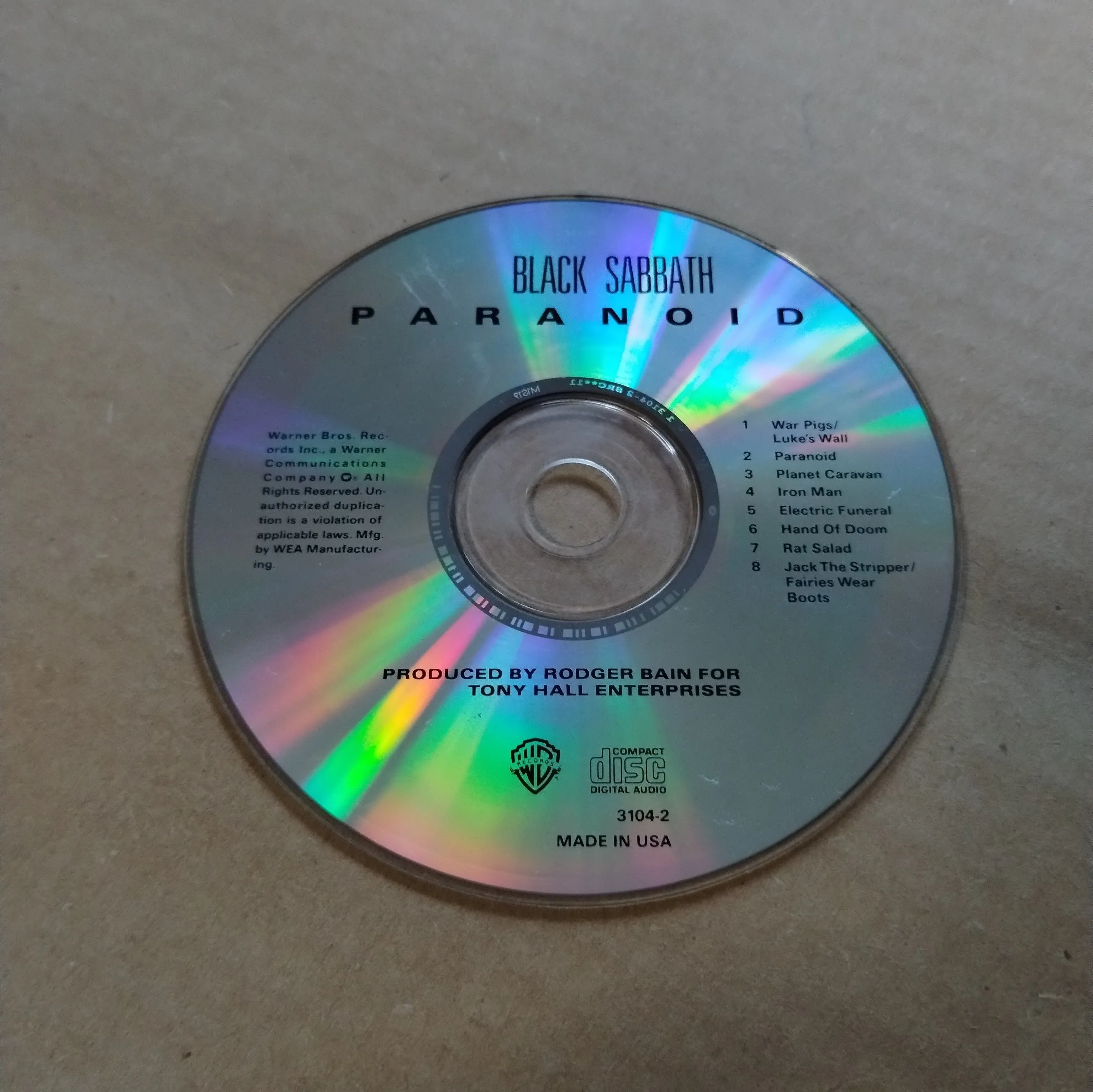 Product image for Black Sabbath - Paranoid - Warner Bros. - CD *Disk Only!