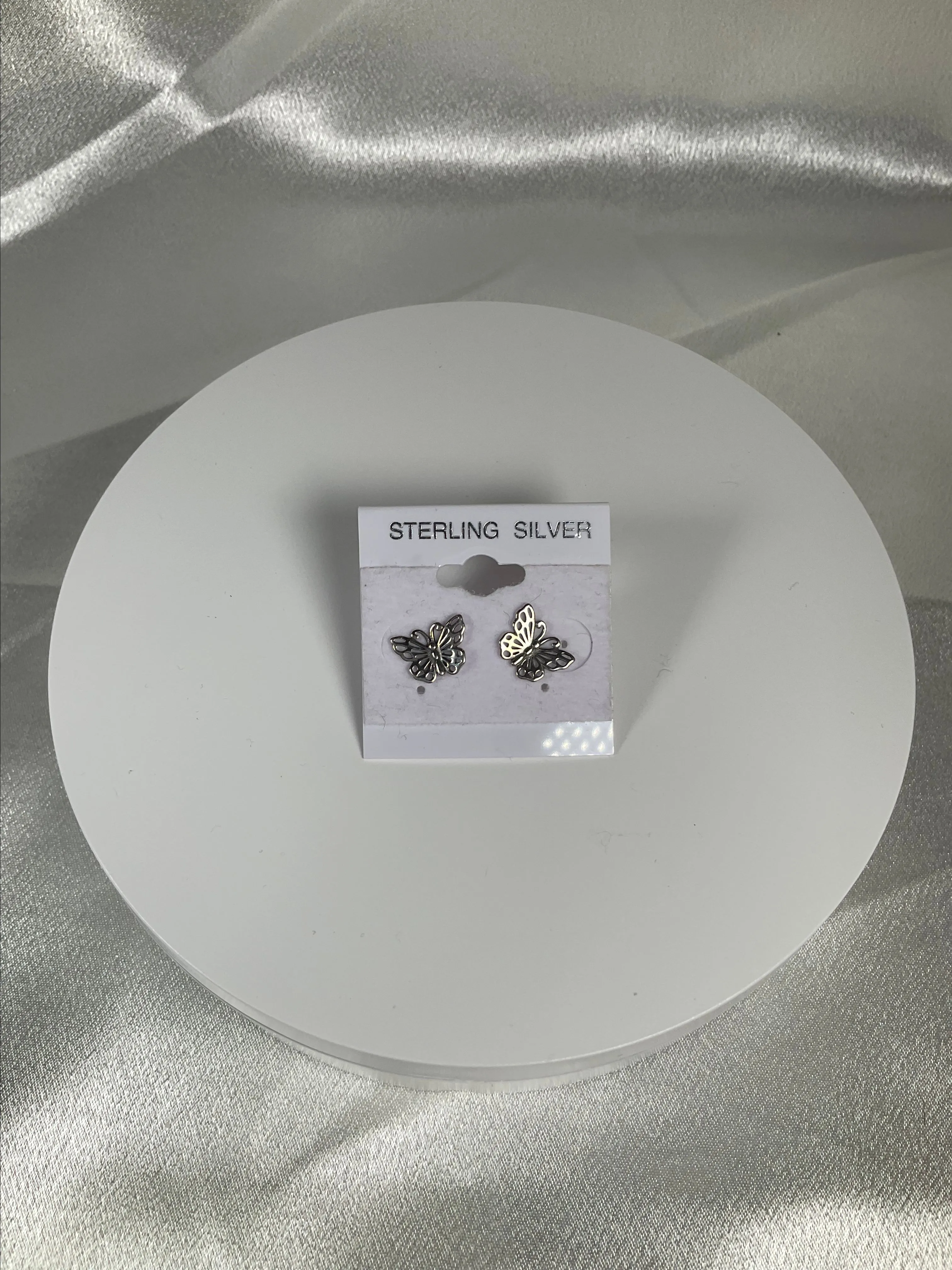 Product image for #1-4: 🦋 Sterling Silver Butterfly Stud Earrings