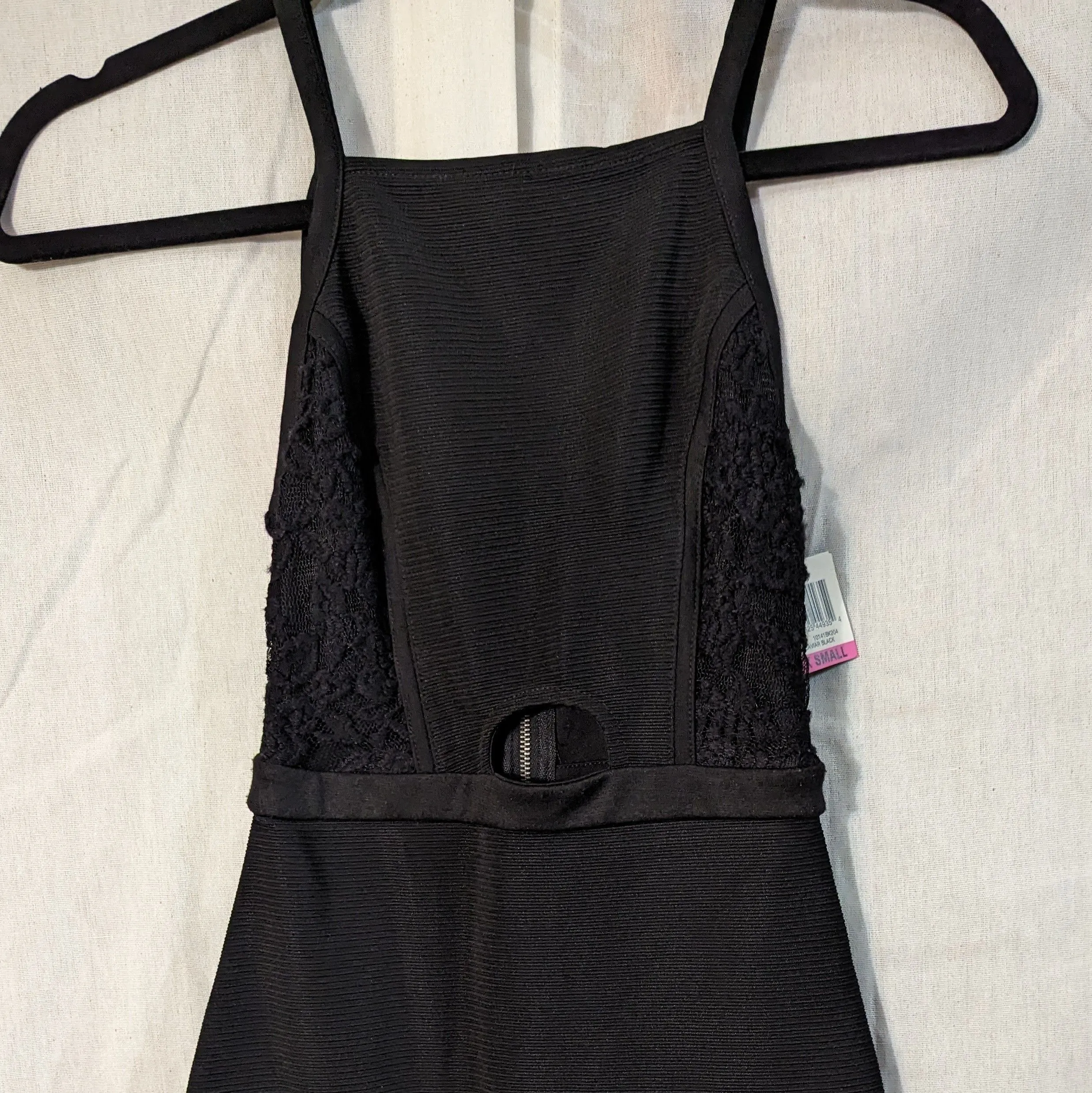 Product image for Women's Junior's Dress XXS 0 Black Cut Out Fluted Holiday Party Mini