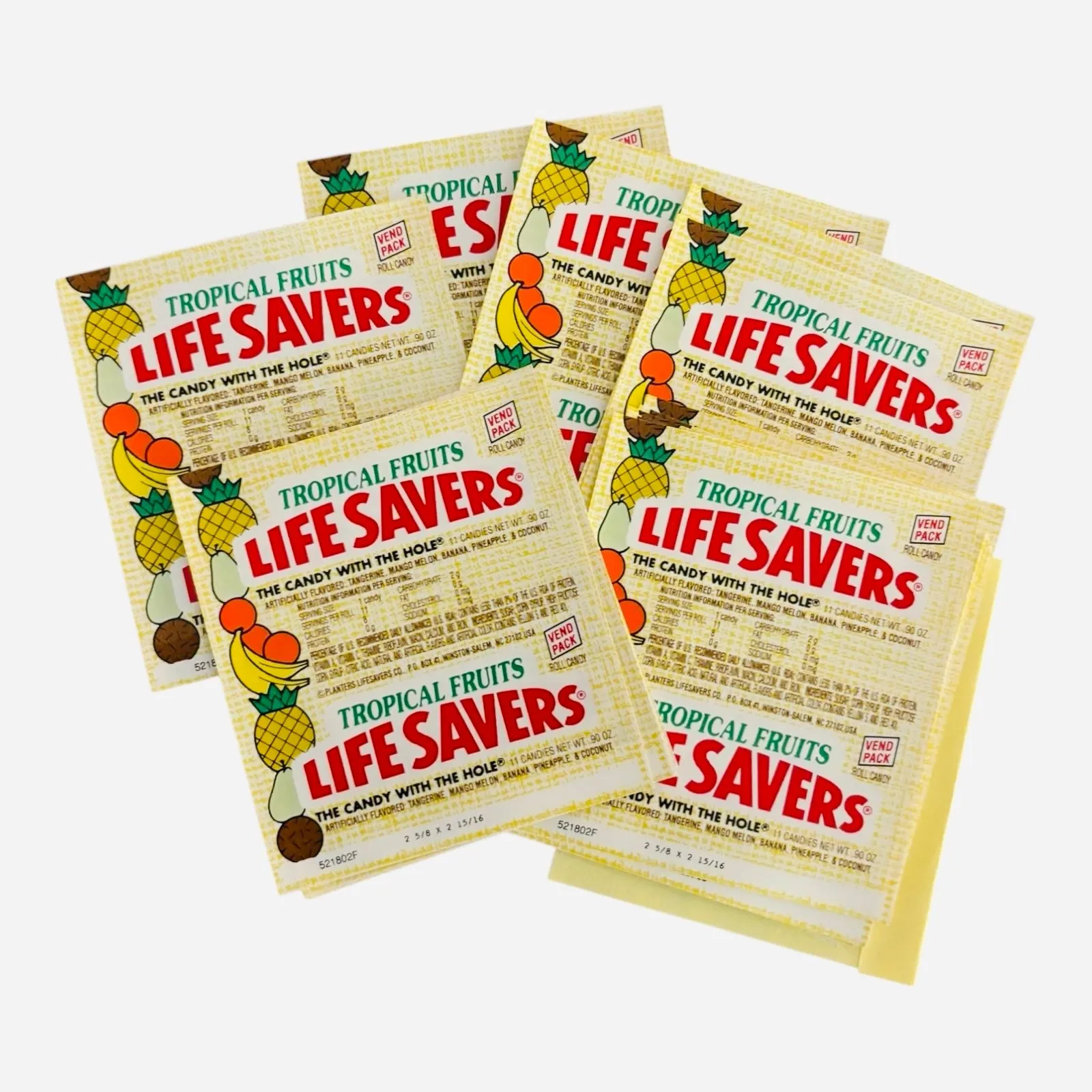 Product image for 2 ct. Tropical Fruits Life Savers Candy Label * Vintage 3x2 inches * The Candy with the Hole in it!
