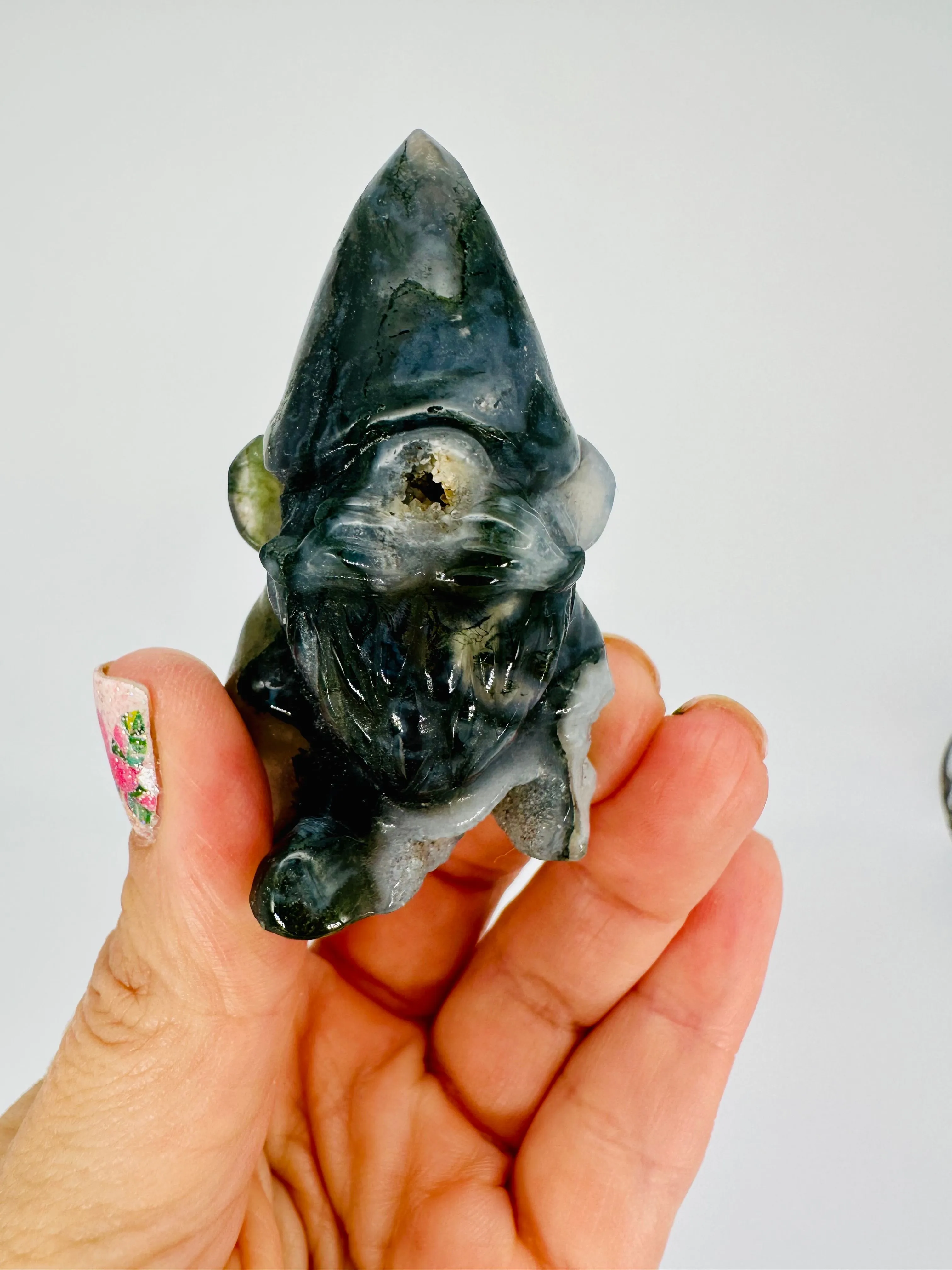 Product image for #393 Druzy Moss Agate Gnome