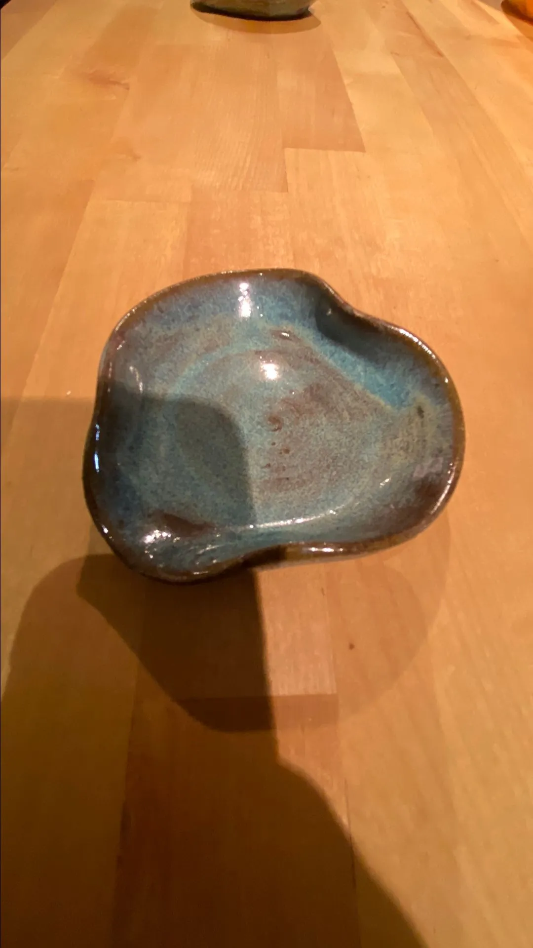 Product image for Heart Shaped Ceramic Spoon Rest - Rustic Blue