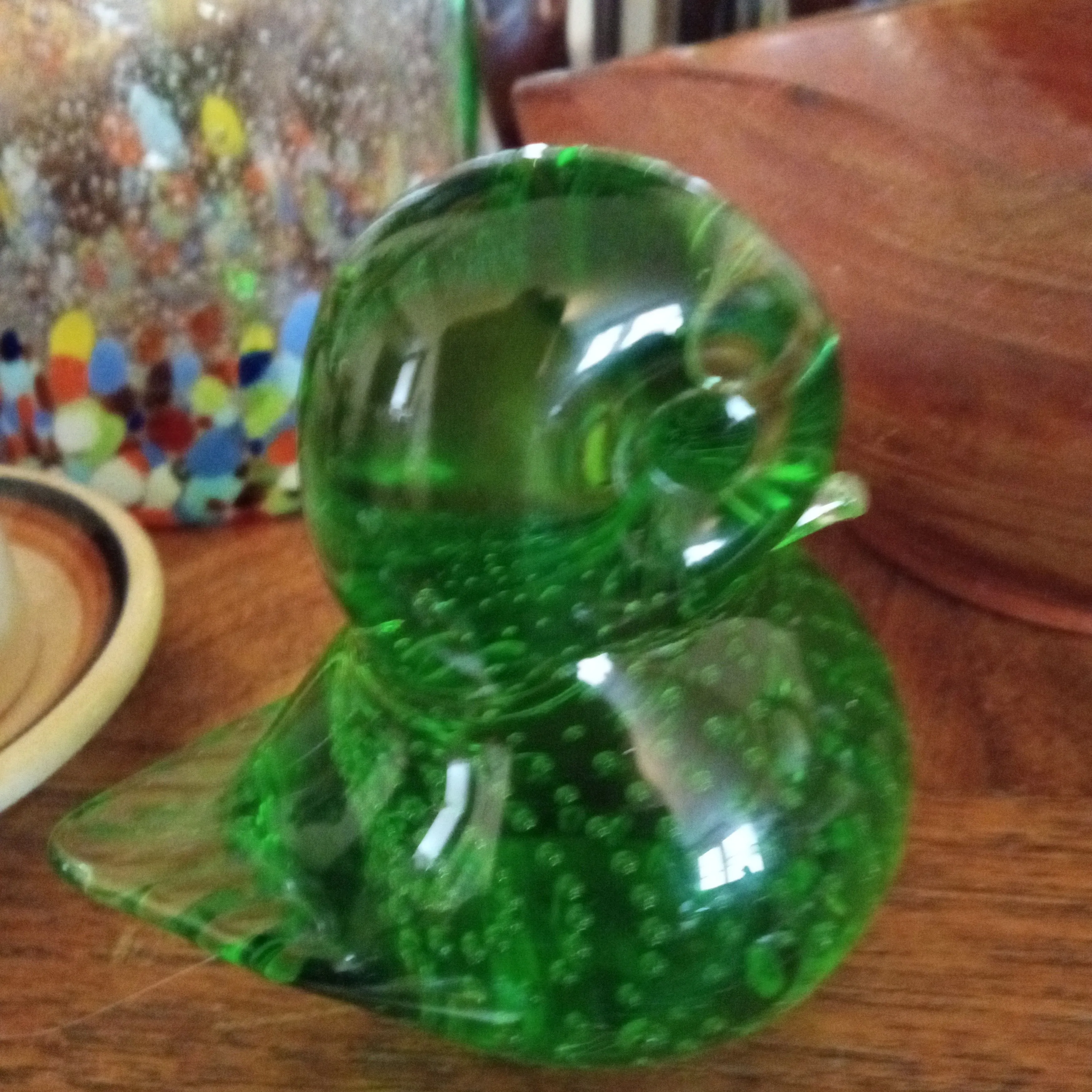 Product image for Green Blown Glass Duck