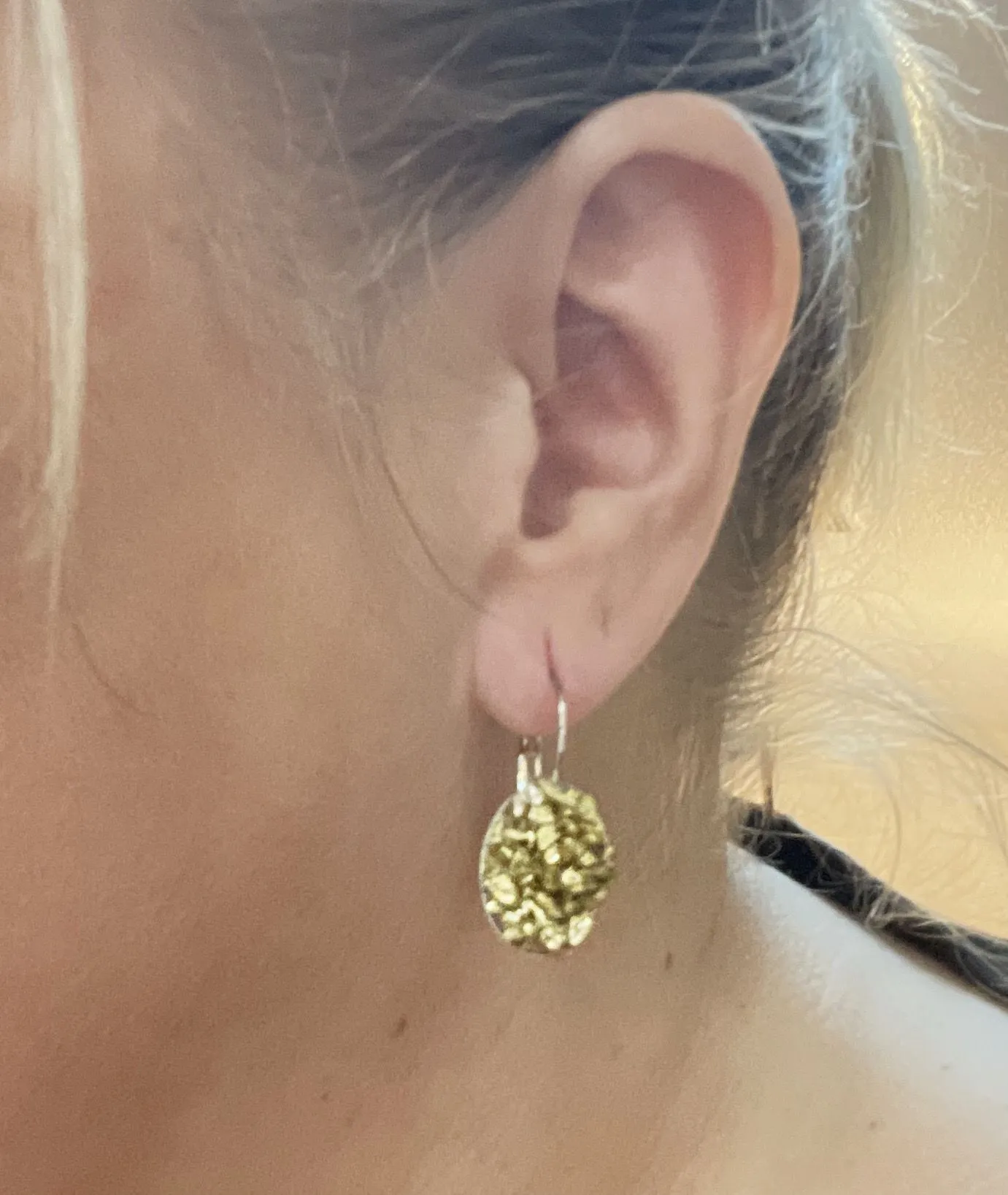 Product image for Gold Crushed Glass Drop Earrings