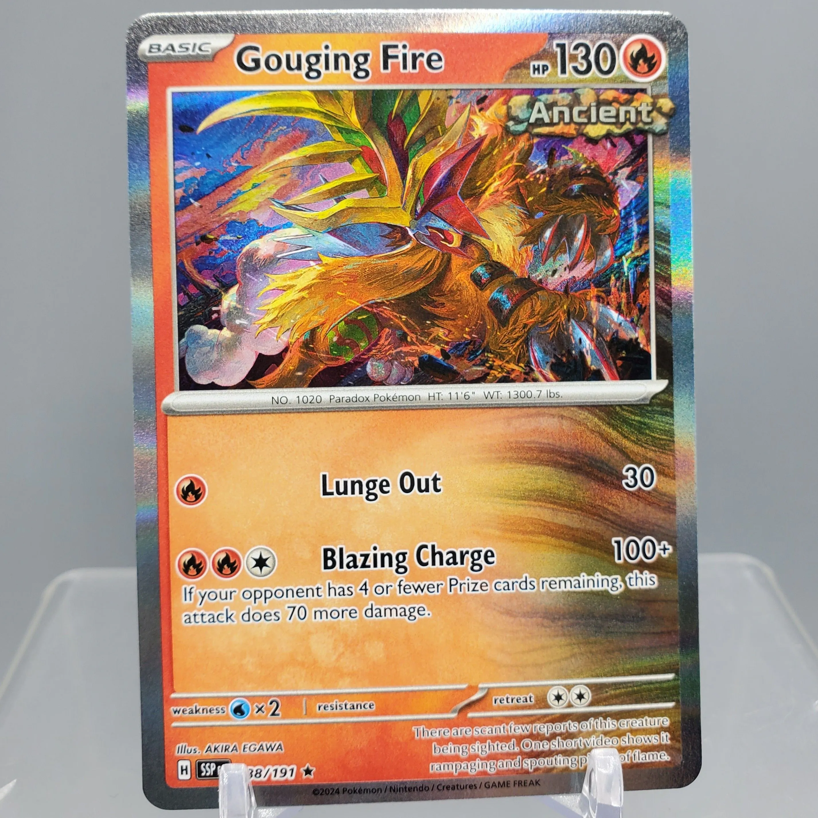 gouging fire ancient pokemon card Gouging Fire EX SAR Shiny Custom Pokemon Graded Display Case