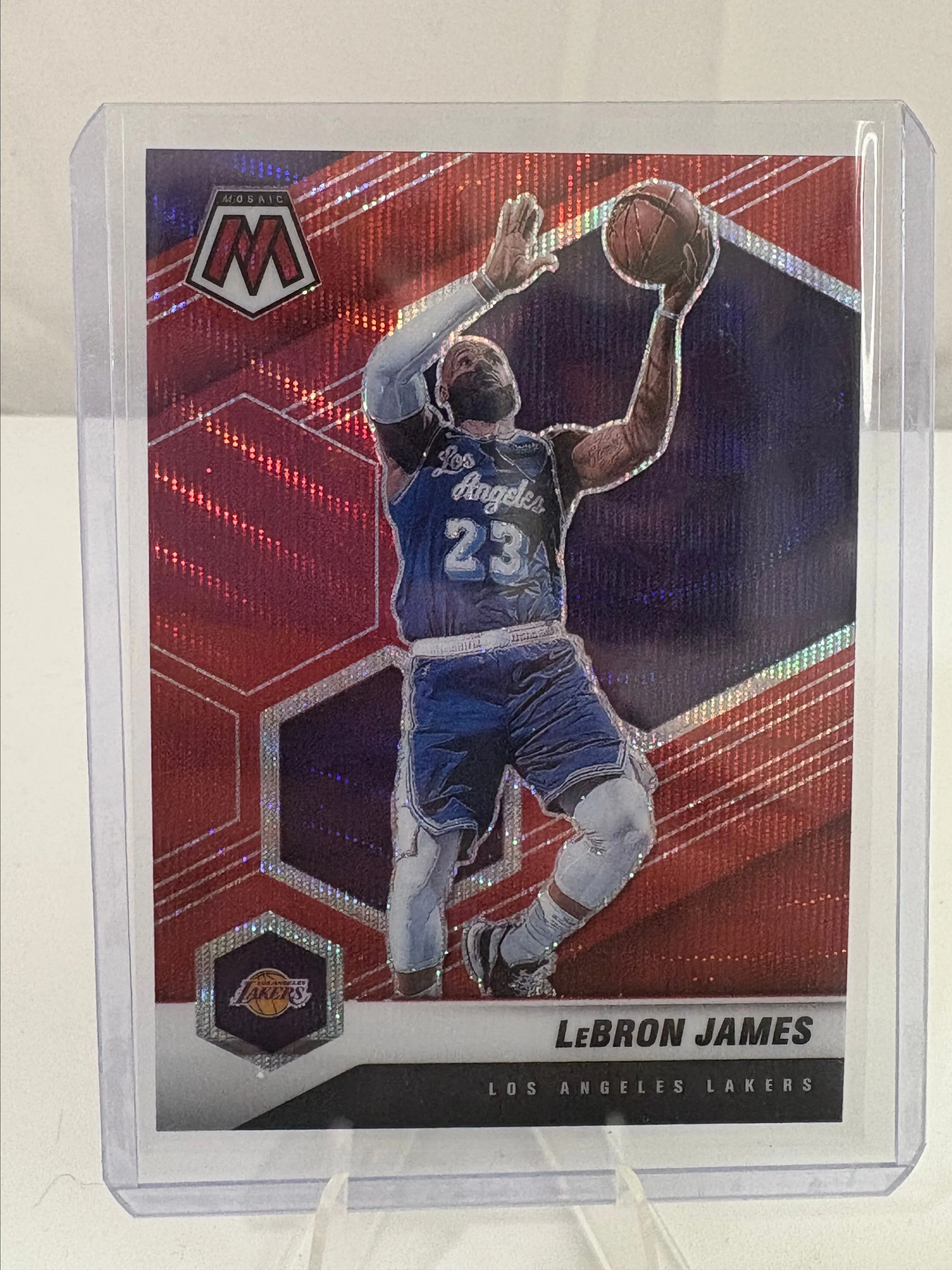 Product image for LeBron james red wave Prizm panini Mosiac