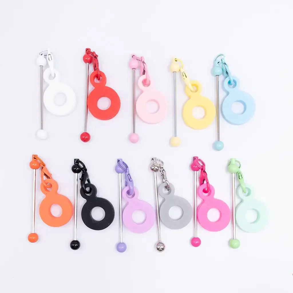 Product image for CRAFTS: Tumbler Straw Charm Beadable Bars, Beadable Blanks, Keychains Bars - 5pcs Assorted