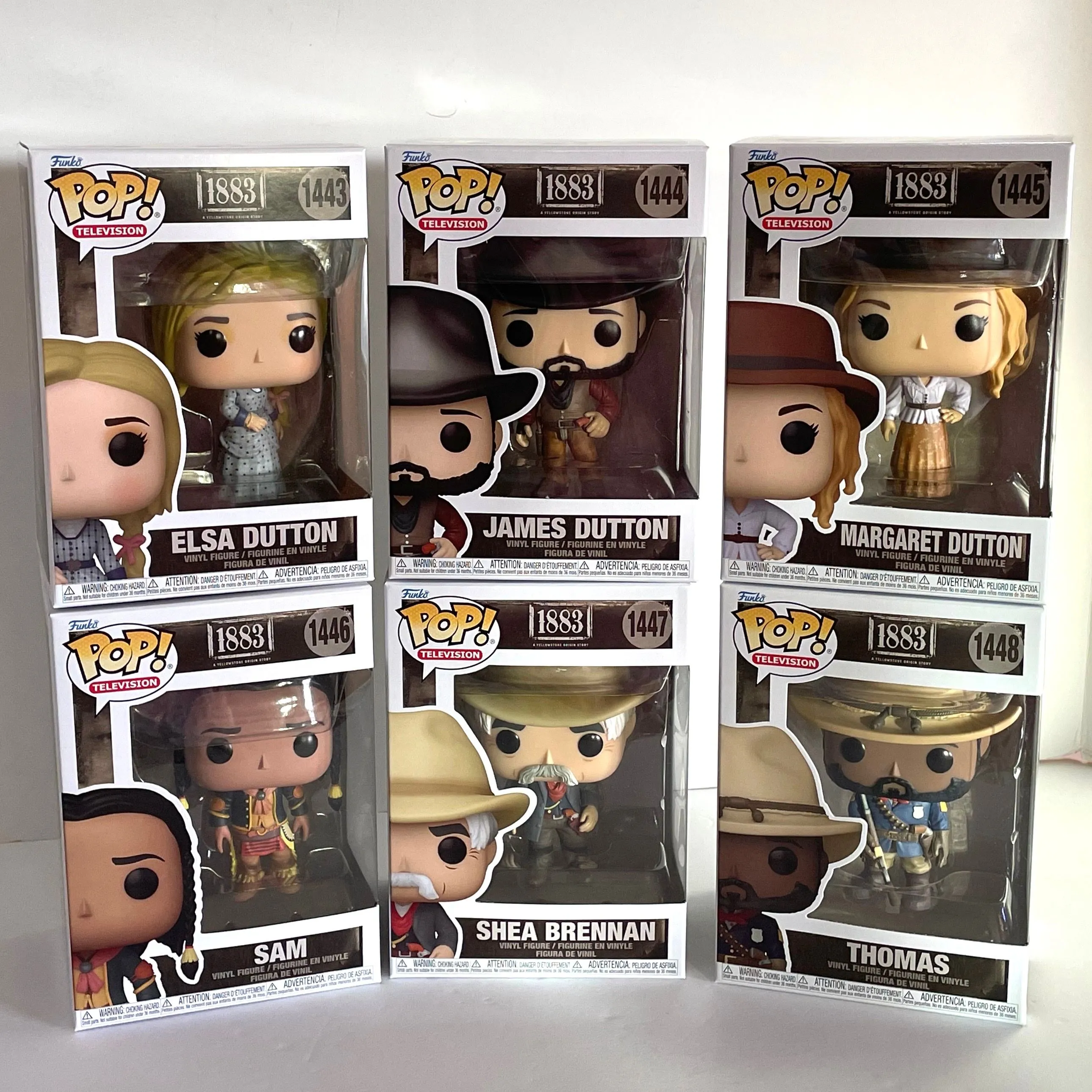 Product image for 6pc Complete Set 1883 TV Series Funko Pops All Mint Protectors Included
