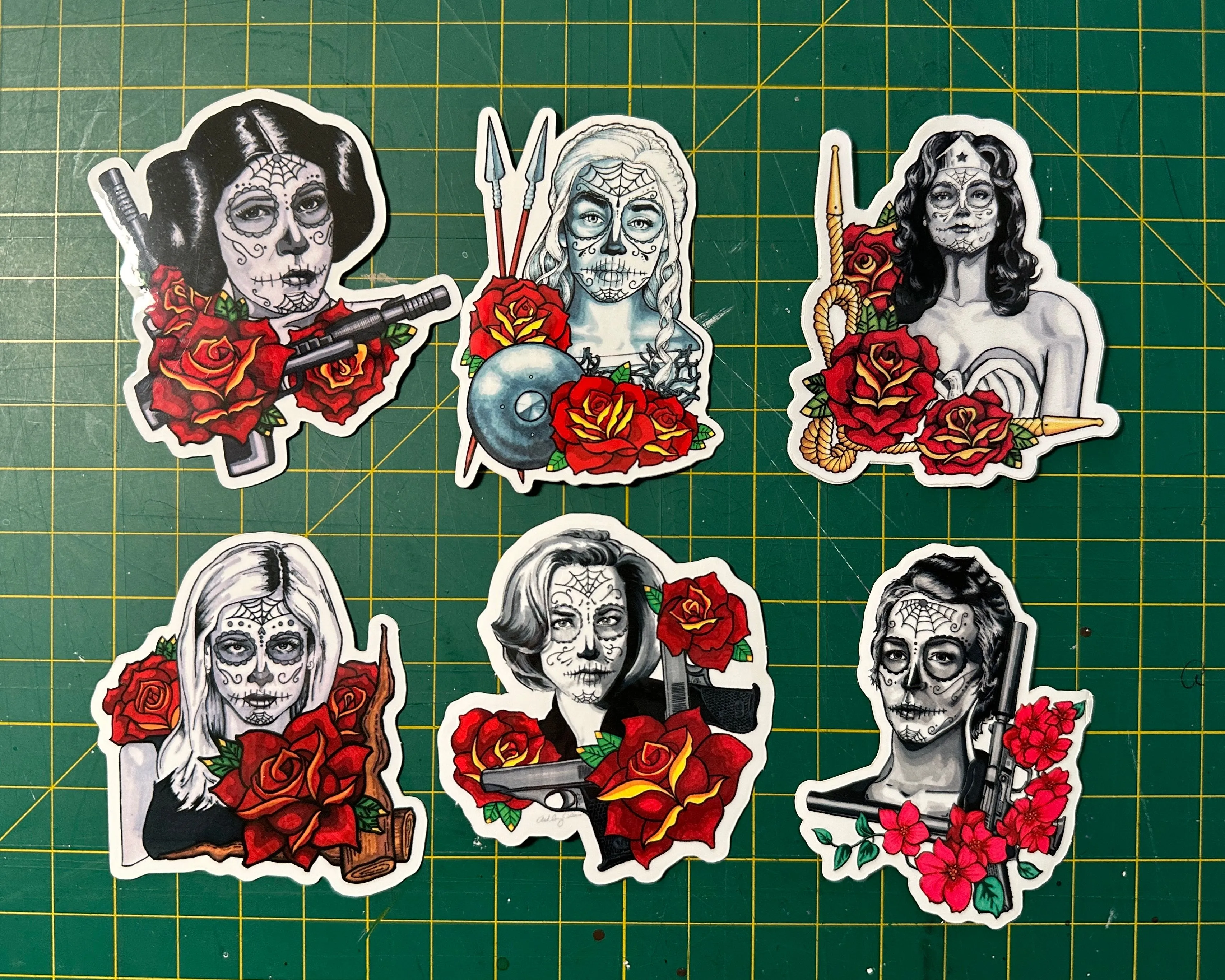 Product image for Sugar Skull Sticker Pack | Set of Six