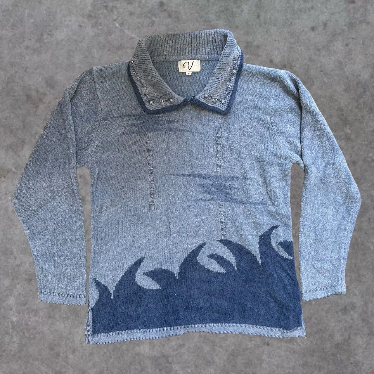 Product image for 80s Graphic Blue Sweater