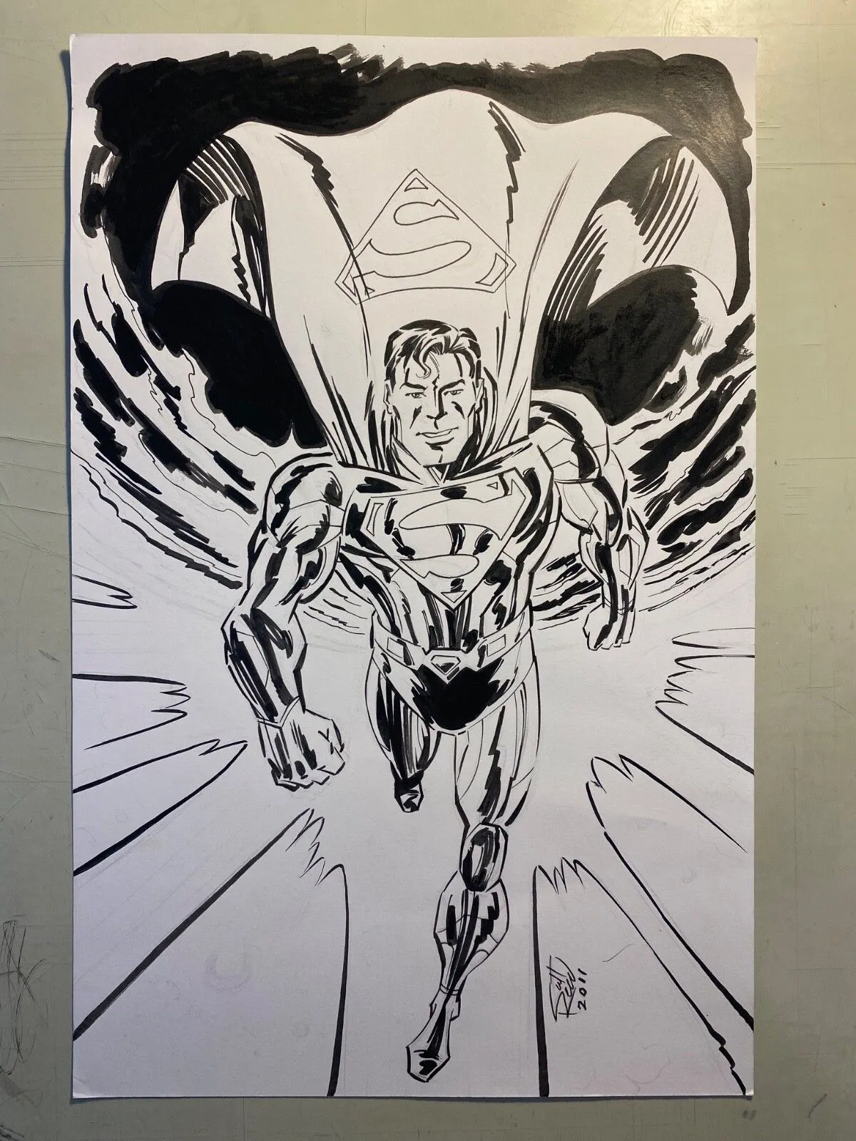 Product image for SUPERMAN ORIGINAL COMIC ART BY SCOTT REED 2011!