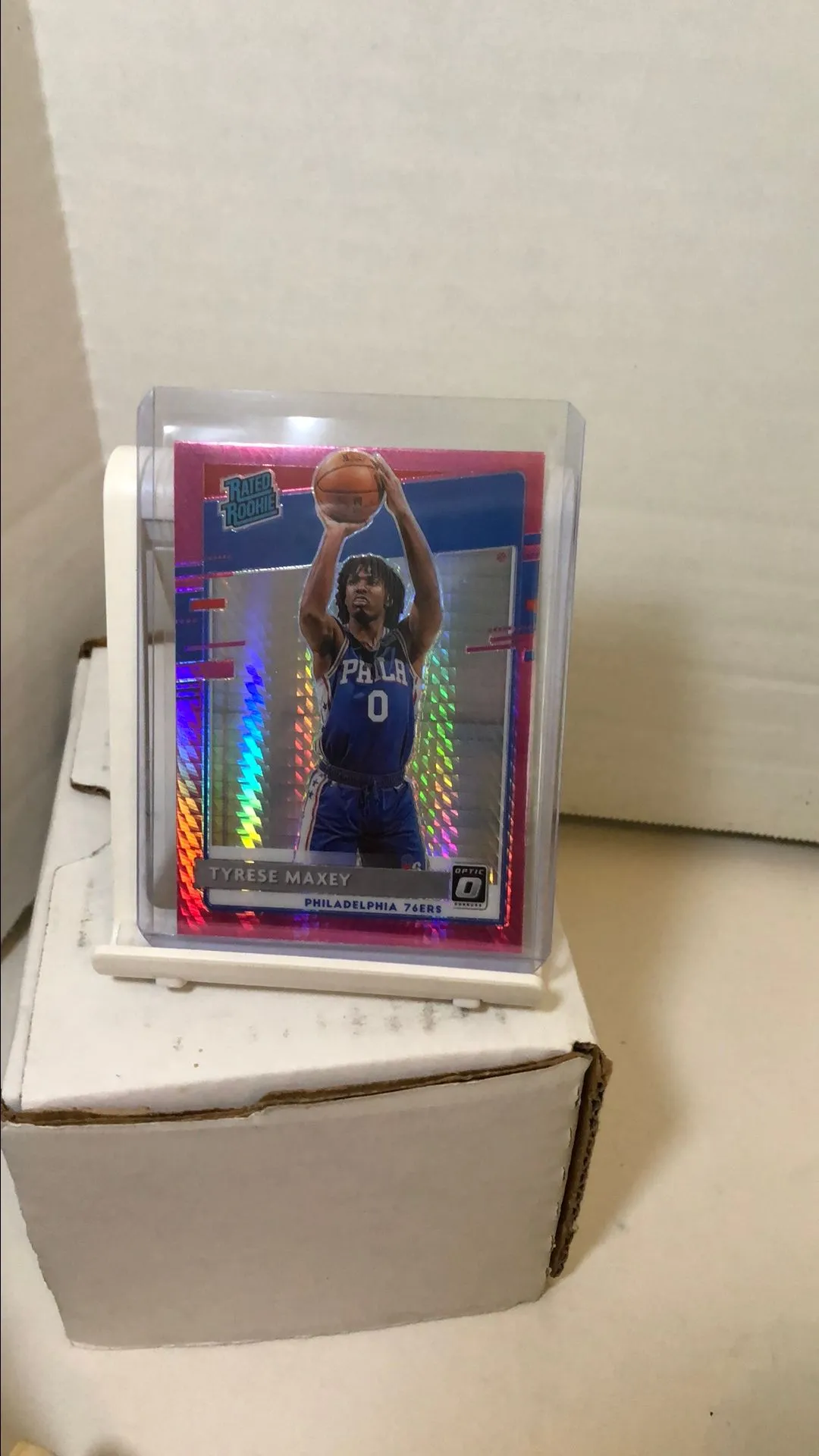Product image for Tyrese Maxey 2020-21 Optic Rated Rookie Pink Hyper