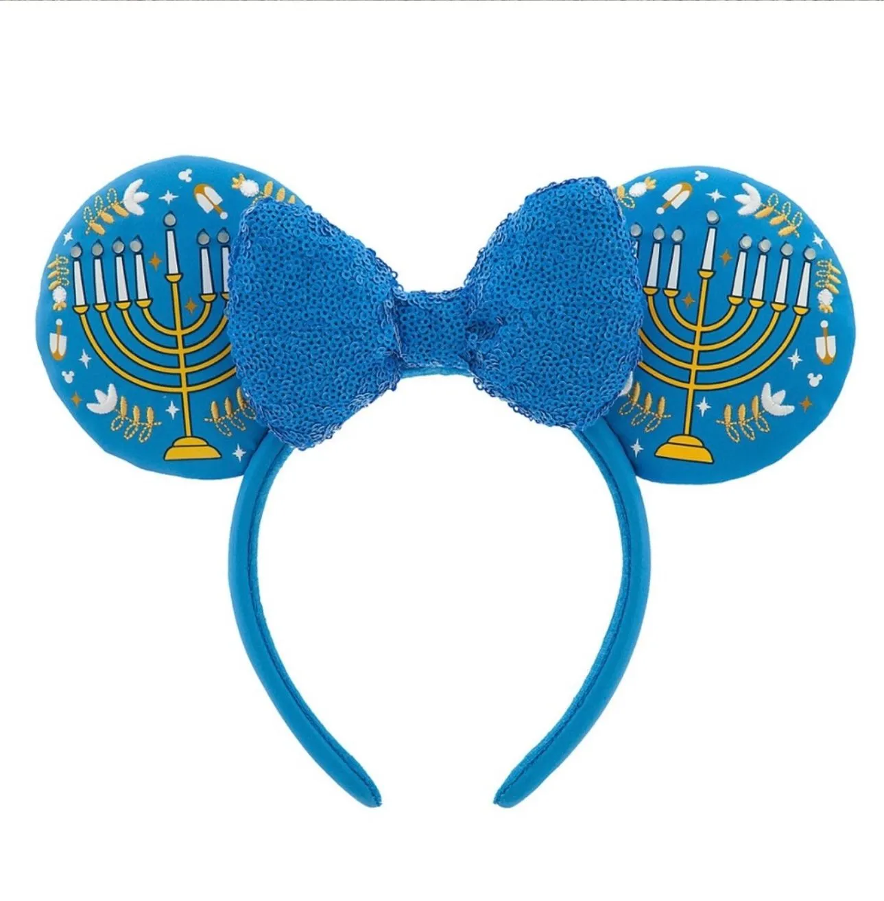 Product image for Disney Minnie Mouse Hanukkah Menorah Holiday Light Up Ears/Headband with USB Charger NWT