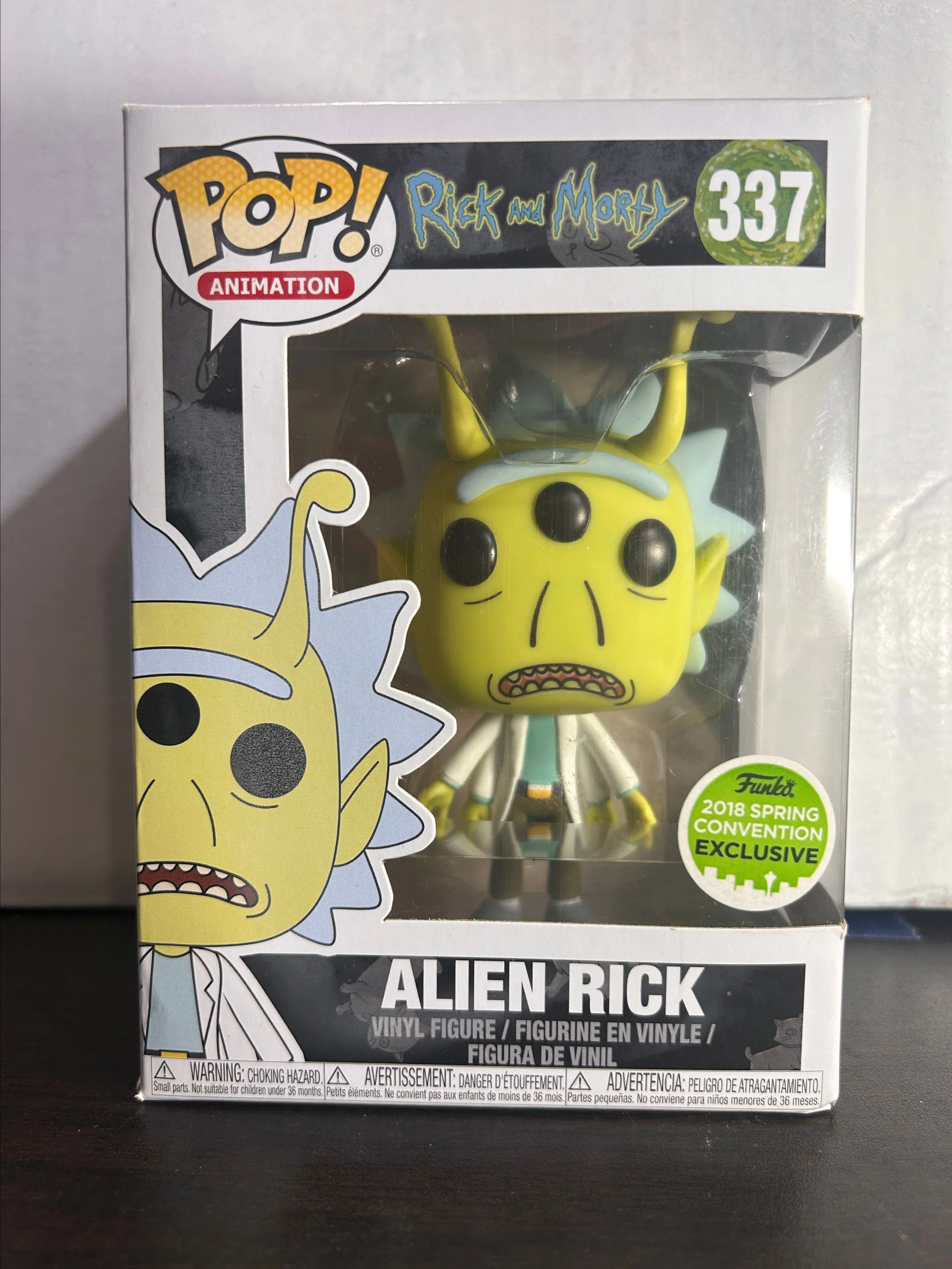 Product image for Alien Rick 2018 Spring Convention Excl Rick and Morty Animation Funko Pop 337 with Protector
