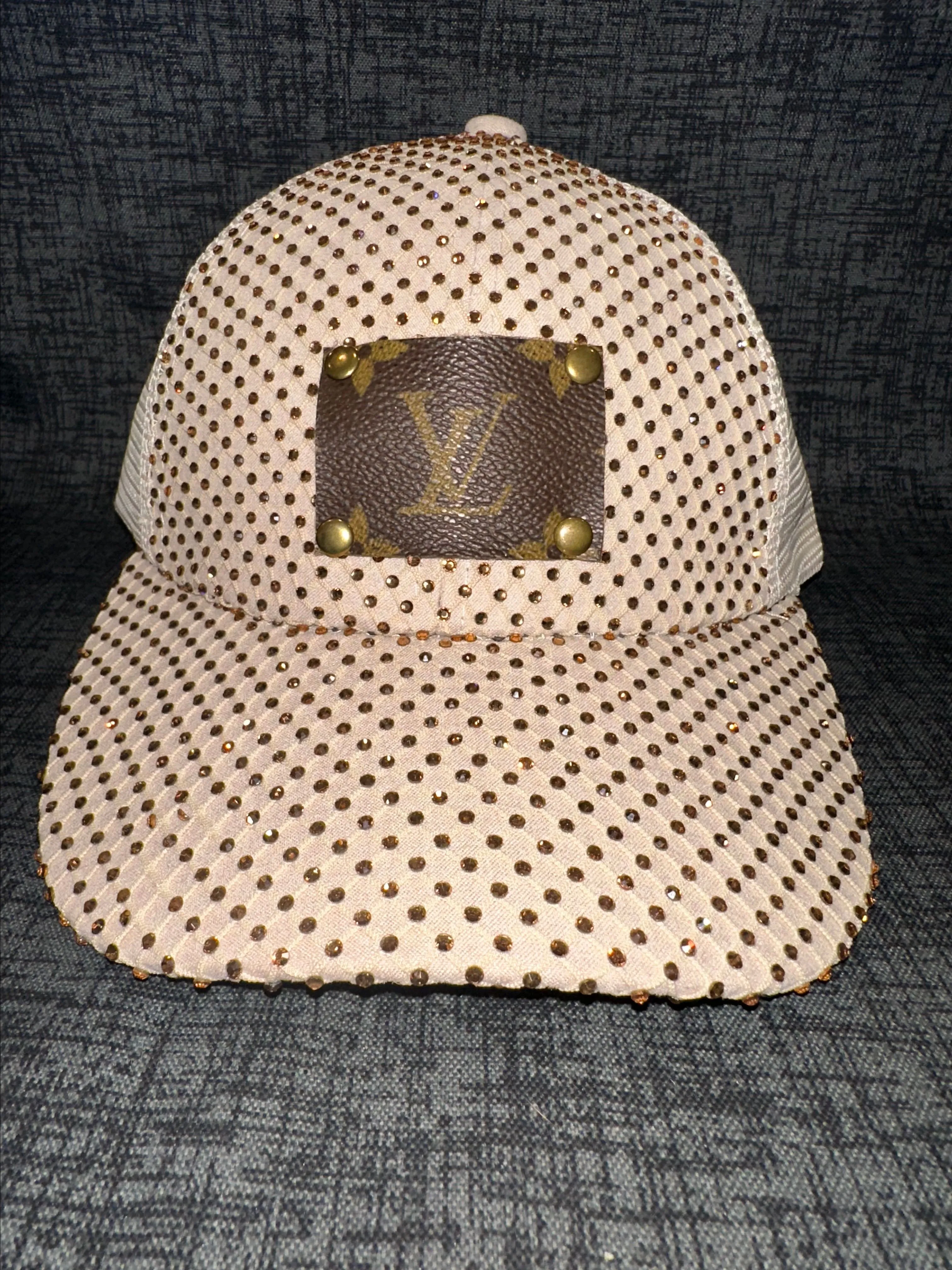 Product image for 0. C.C cap with upcycled Louis Vuitton monogram patch