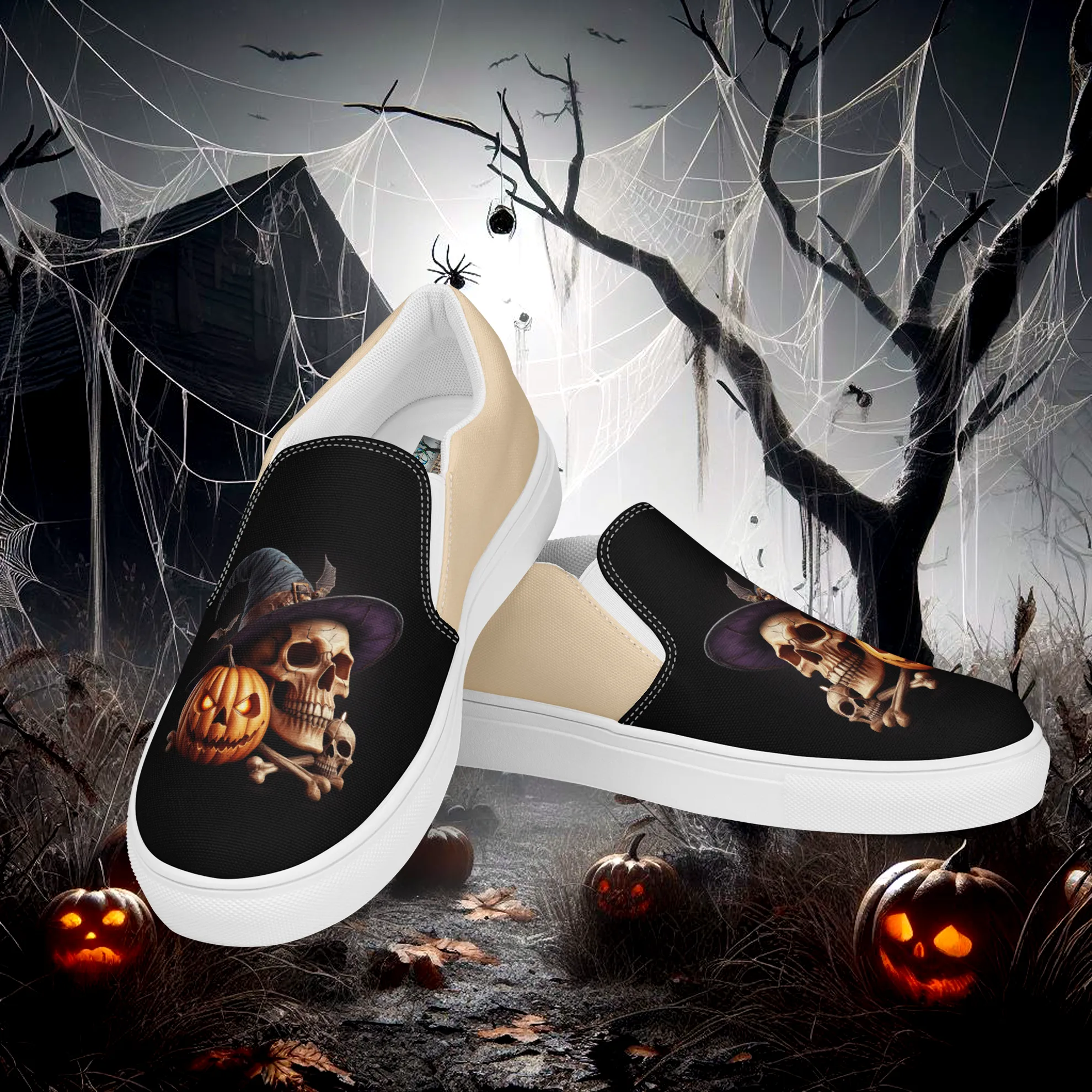 Product image for Eroh Designs™ "Necromancer" (Flesh) Women's Slip-on Canvas Shoes