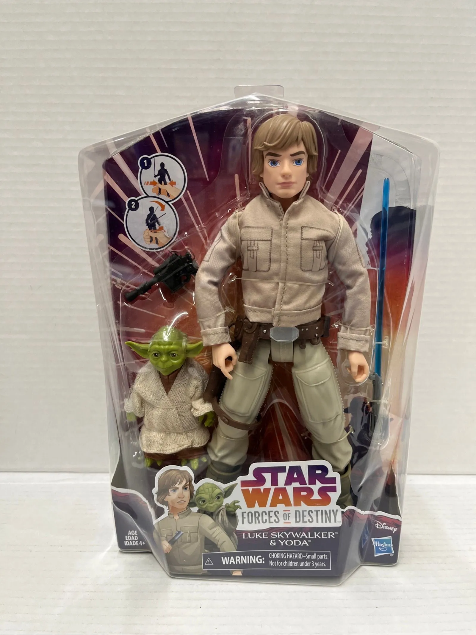 Product image for Star Wars Forces Of Destiny 11" Luke Skywalker & Yoda Large Figure Doll Set NEW