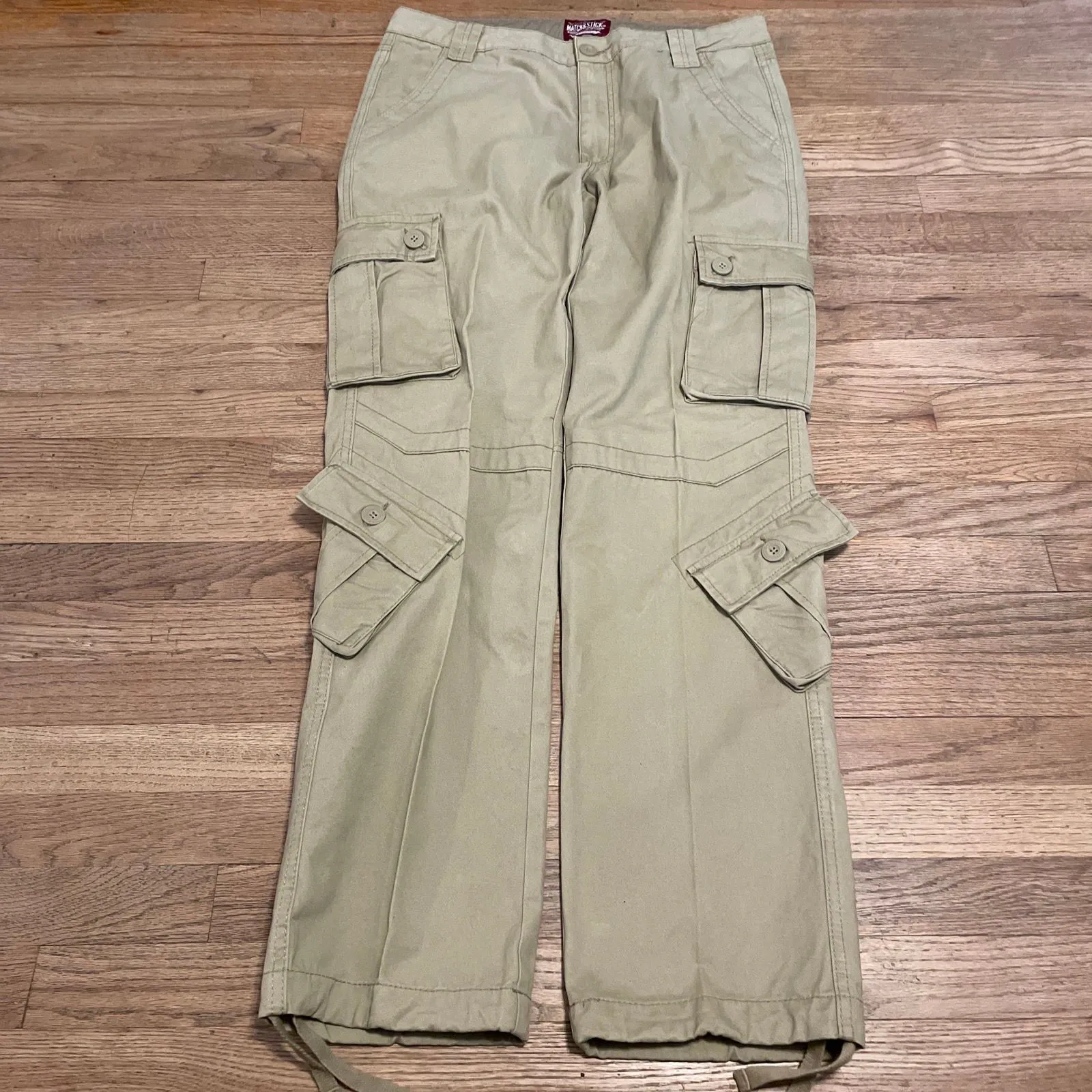 Product image for Mens xl 34 matchstick pants with cargo pockets