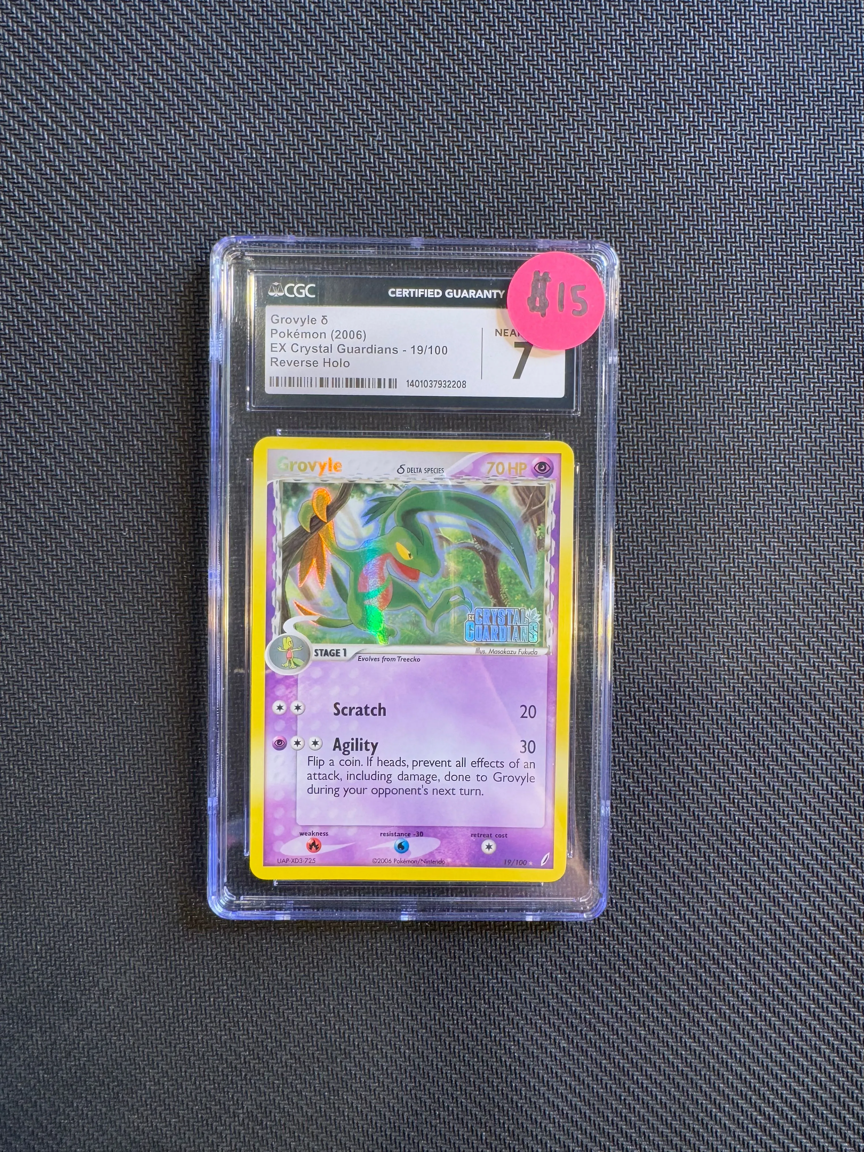Product image for CGC 7 Grovyle EX Crystal Guardians