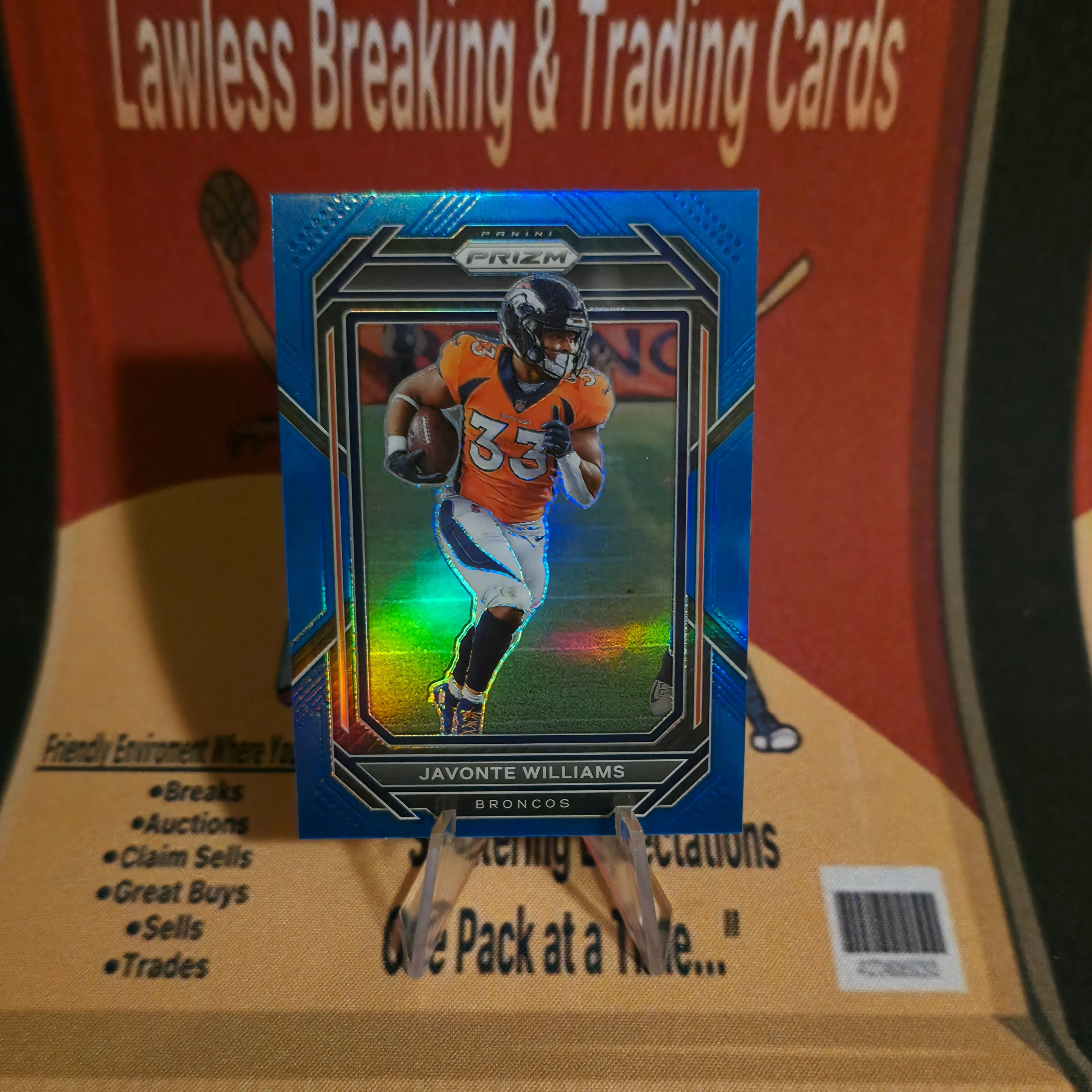 Product image for Javonte Williams BLUE PRIZM HOLO SP