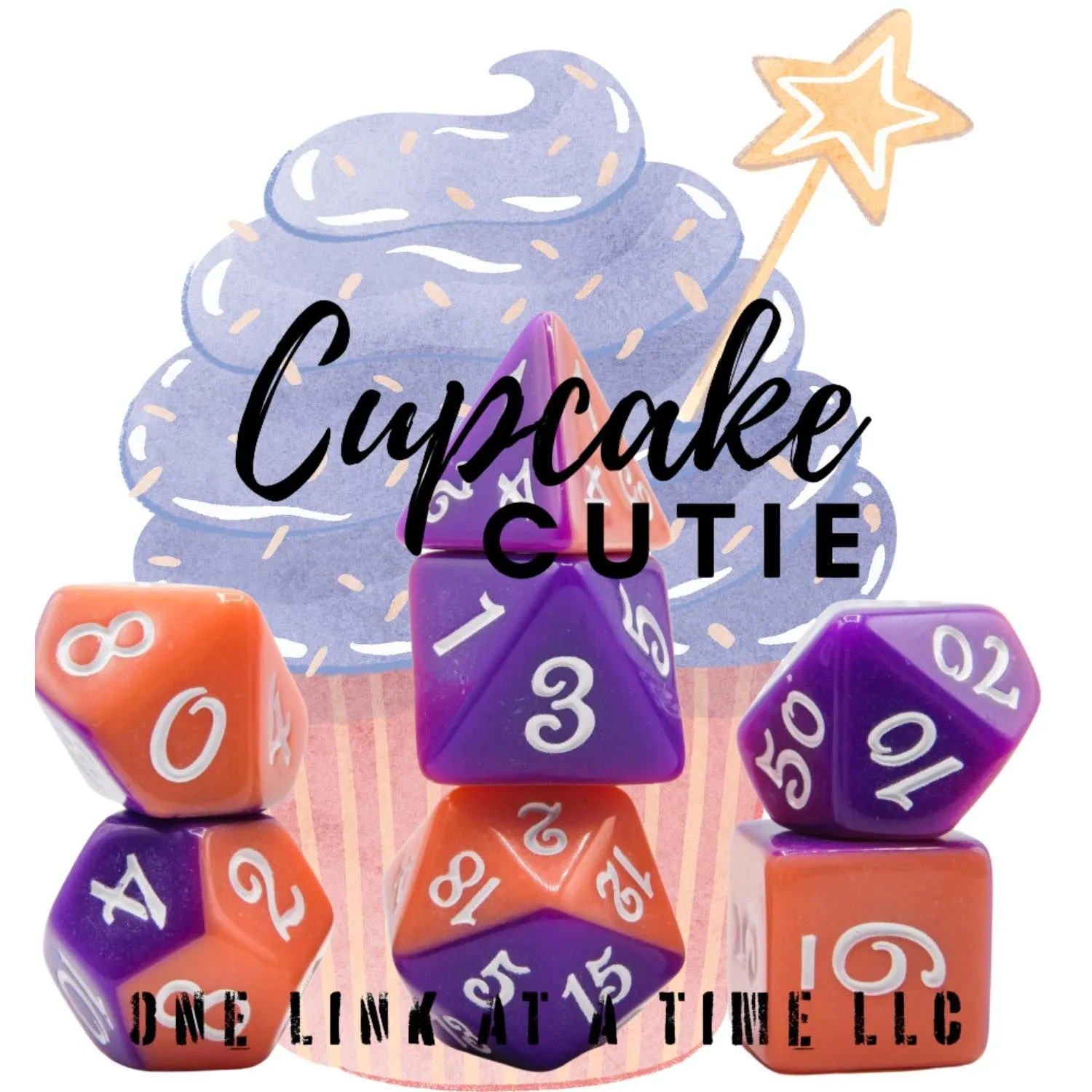 Product image for [CUPCAE CUTIE] 7pc Acrylic Dice Set [ACR091]