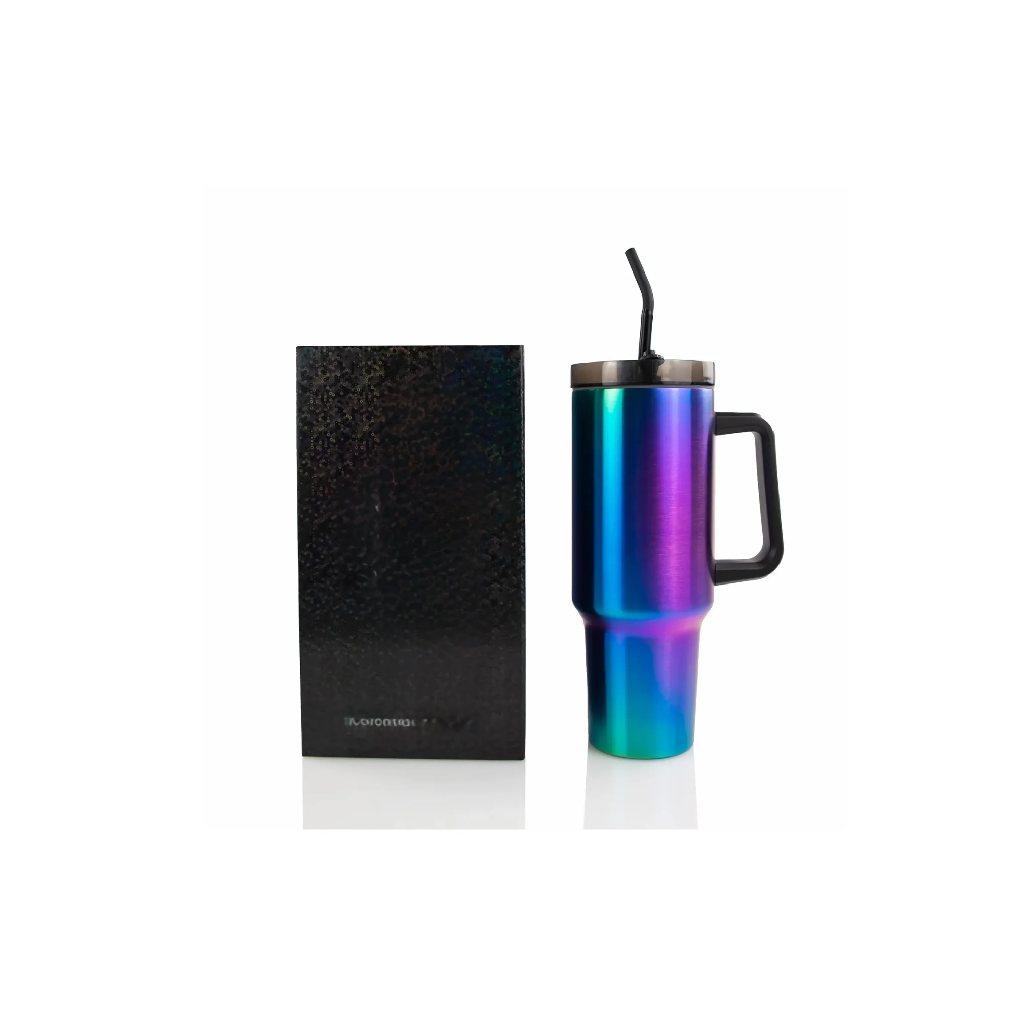 Product image for 40oz traveler tumbler in electric blue stainless steel tumbler with lid and straw