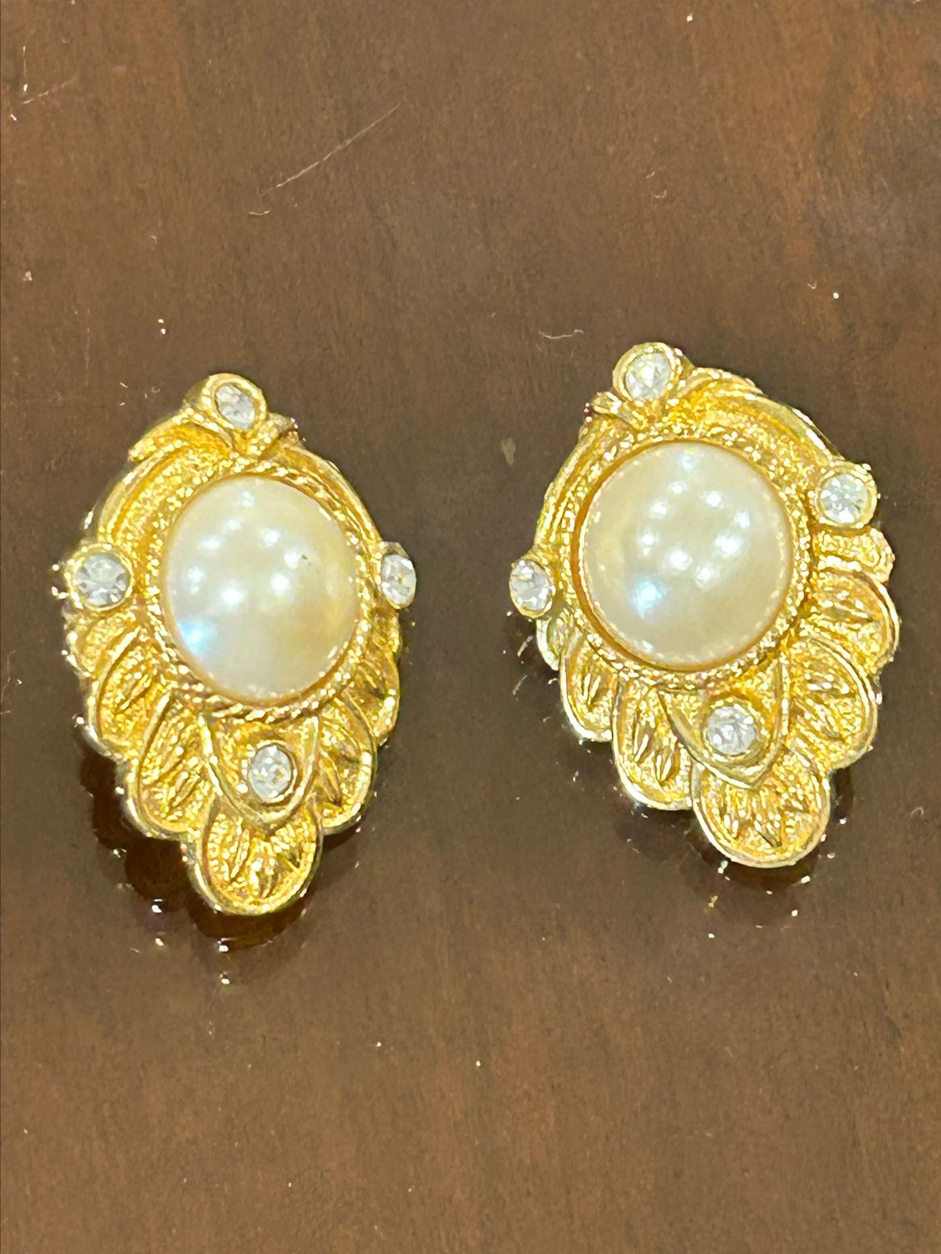 Product image for #6 signed KJL Kenneth Jay Lane for Avon faux pearl earrings