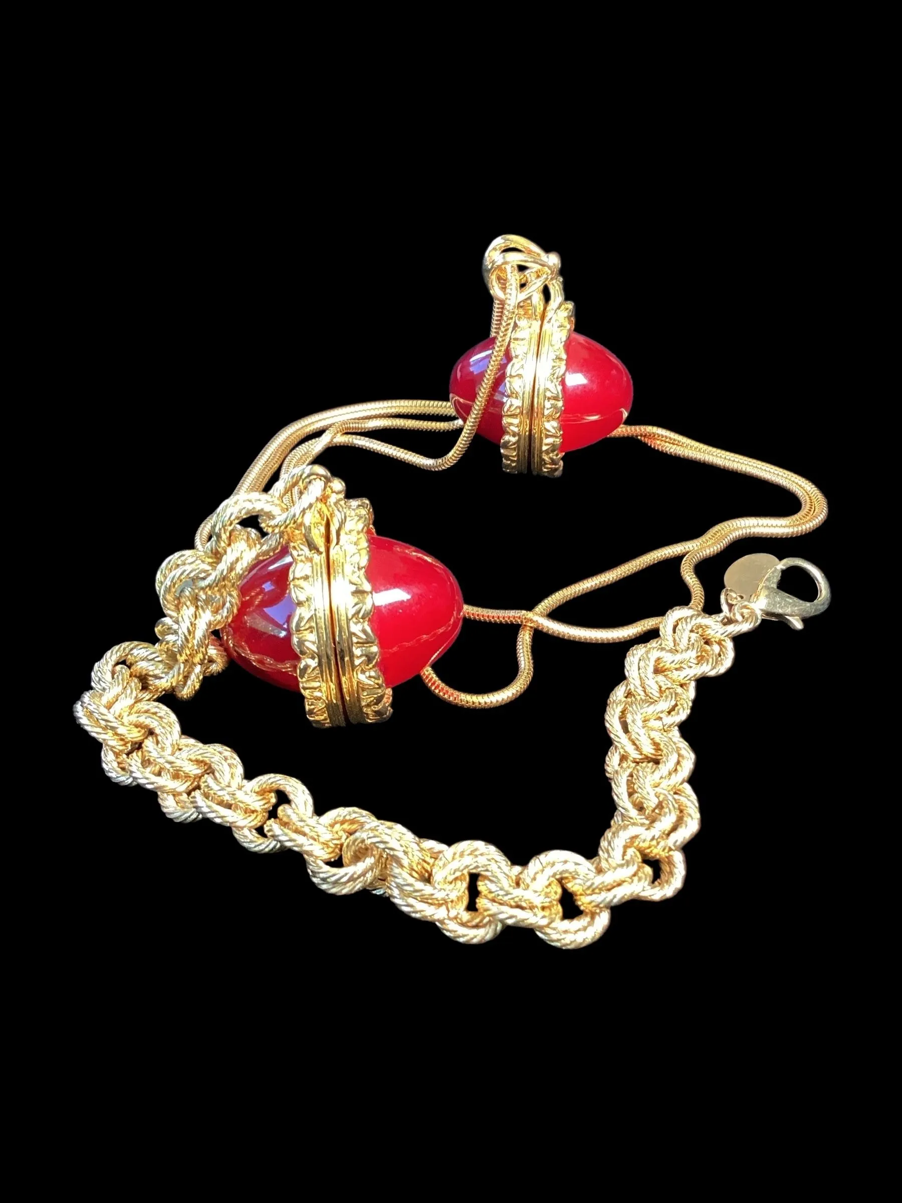 Product image for Vintage Julie Rubano LOCKET Necklace & LOCKET Bracelet Set