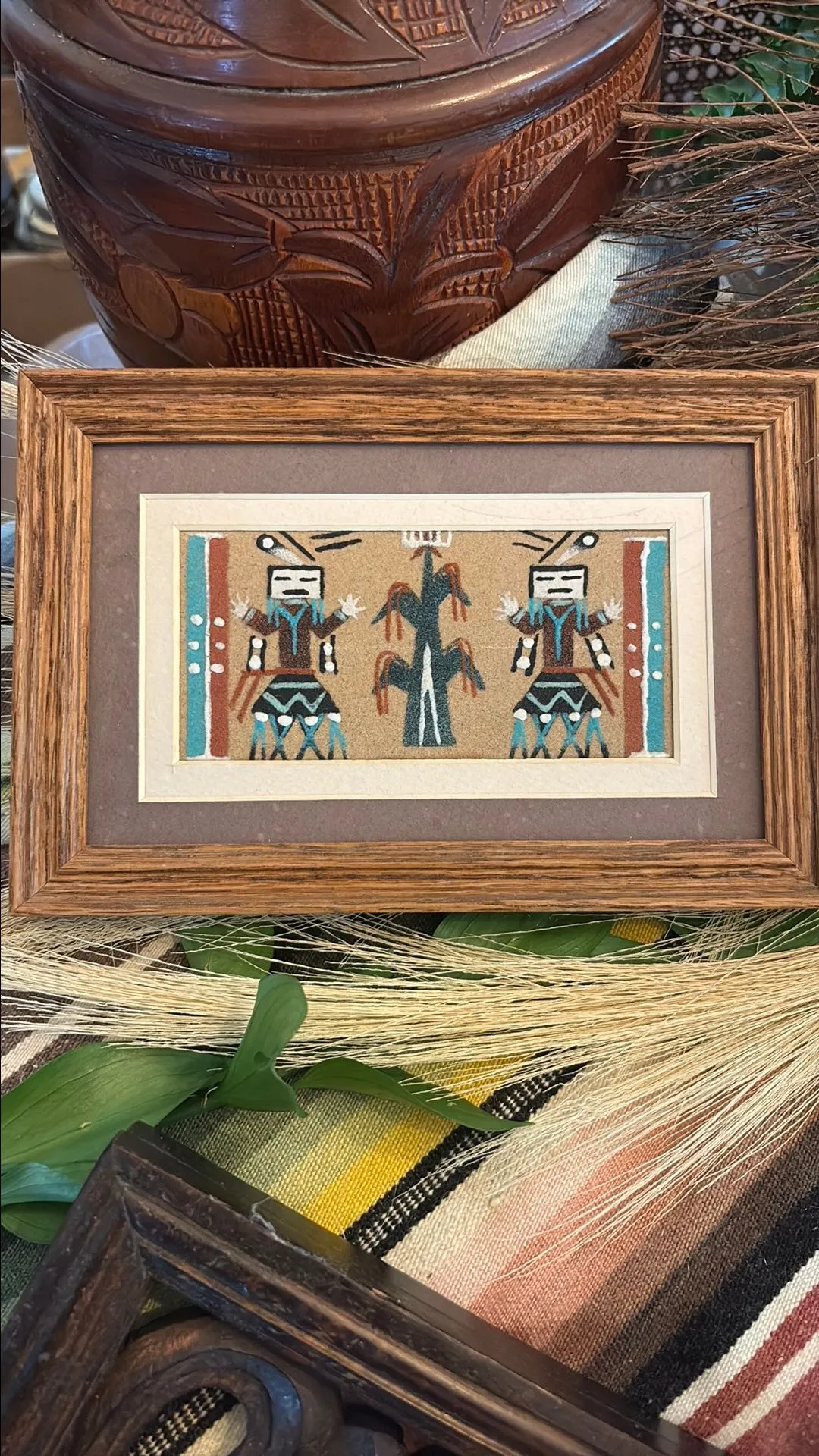Product image for 25.  Boho Authentic Navajo Sand Painting