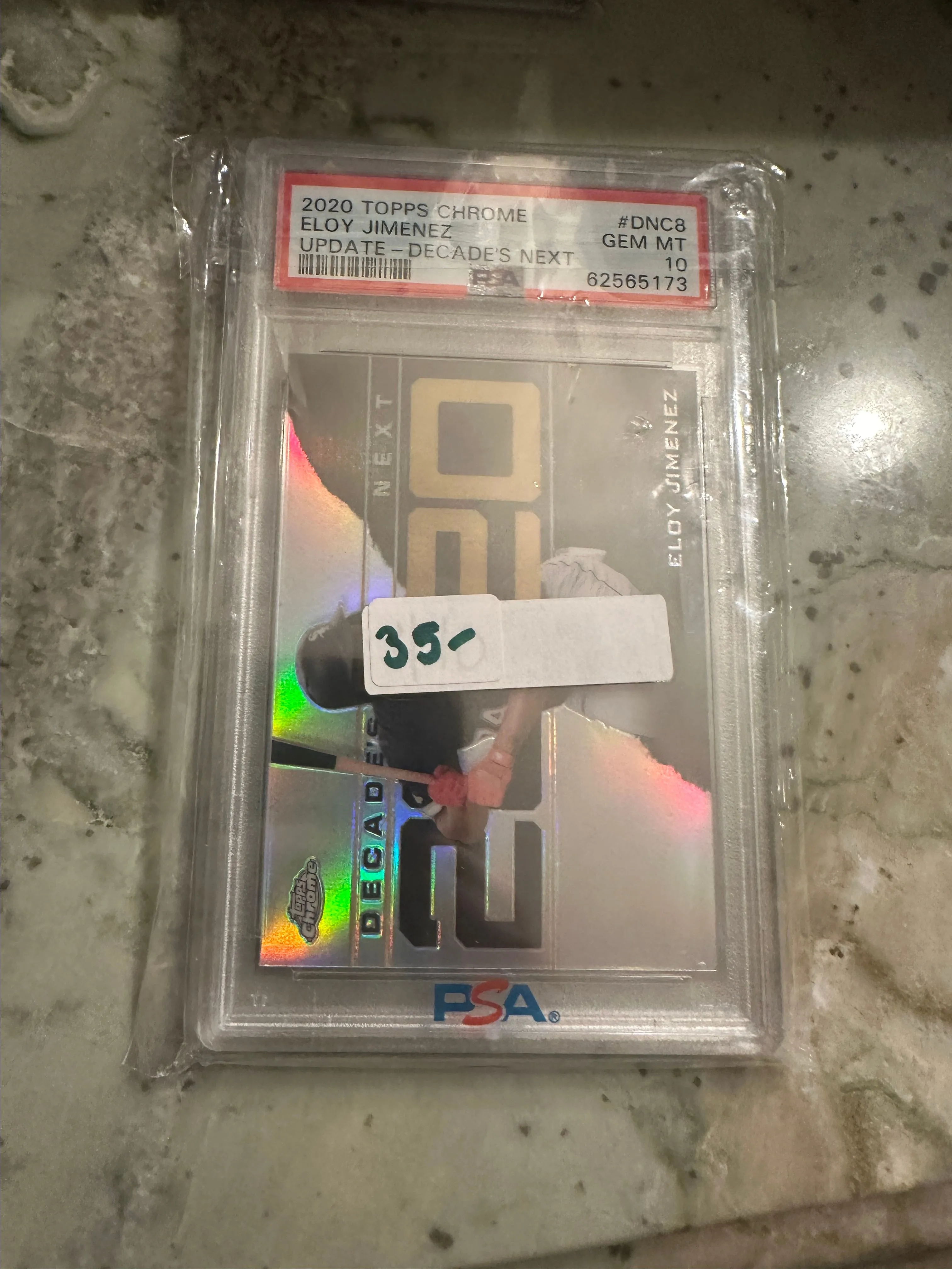 Product image for 2020 TOPPS CHROME UPDATE - DECADES NEXT - ELOY JIMENEZ PSA 10