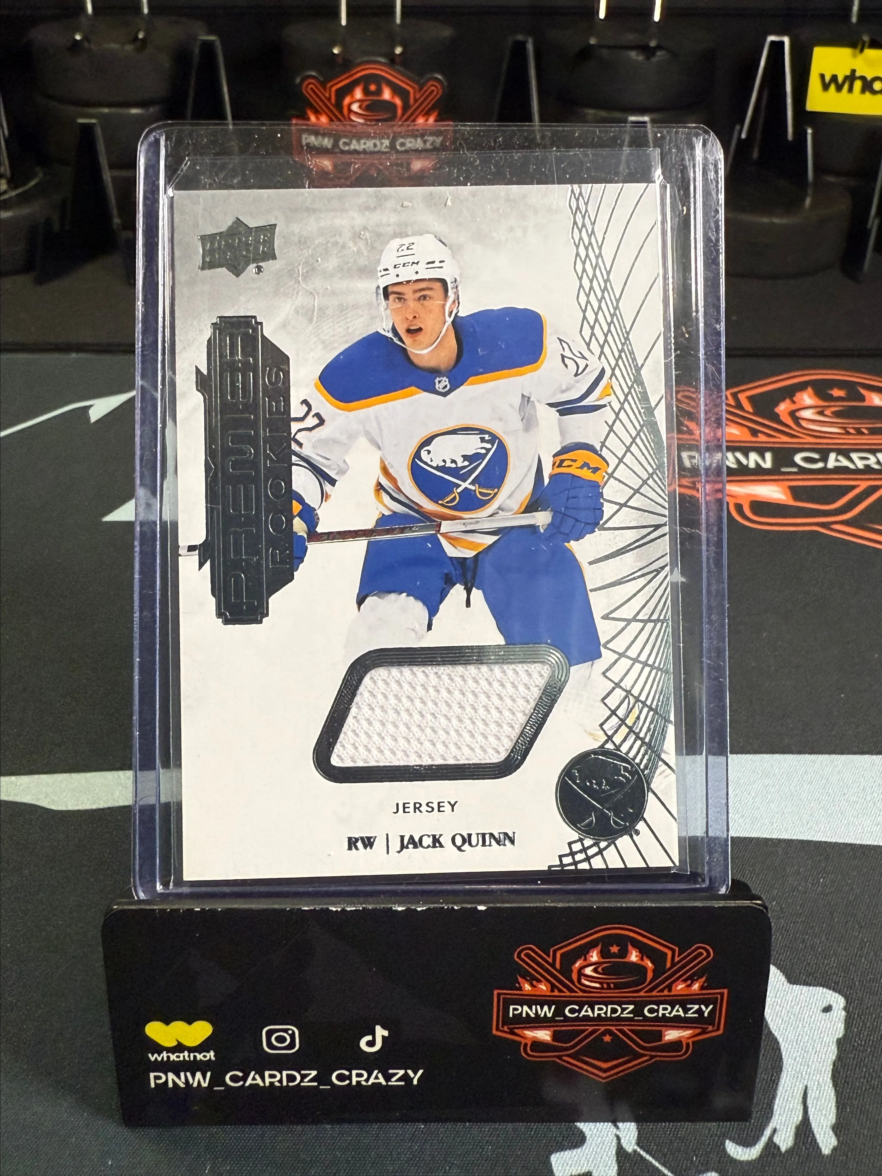 Product image for 2022-23 Upper Deck Premier Rookies Jersey Jack Quinn RC #124 - BUFFALO SABRES