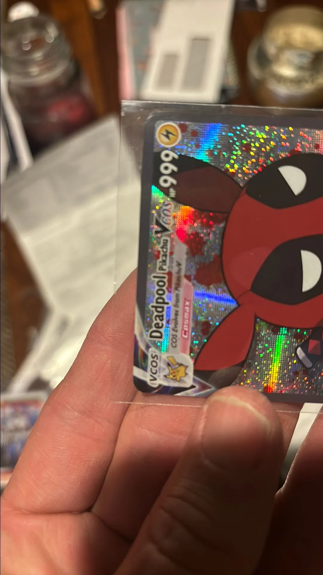 deadpool pokemon card Pokemon Gold Metal Deadpool's Pikachu Card – Radbadgergaming main image 0