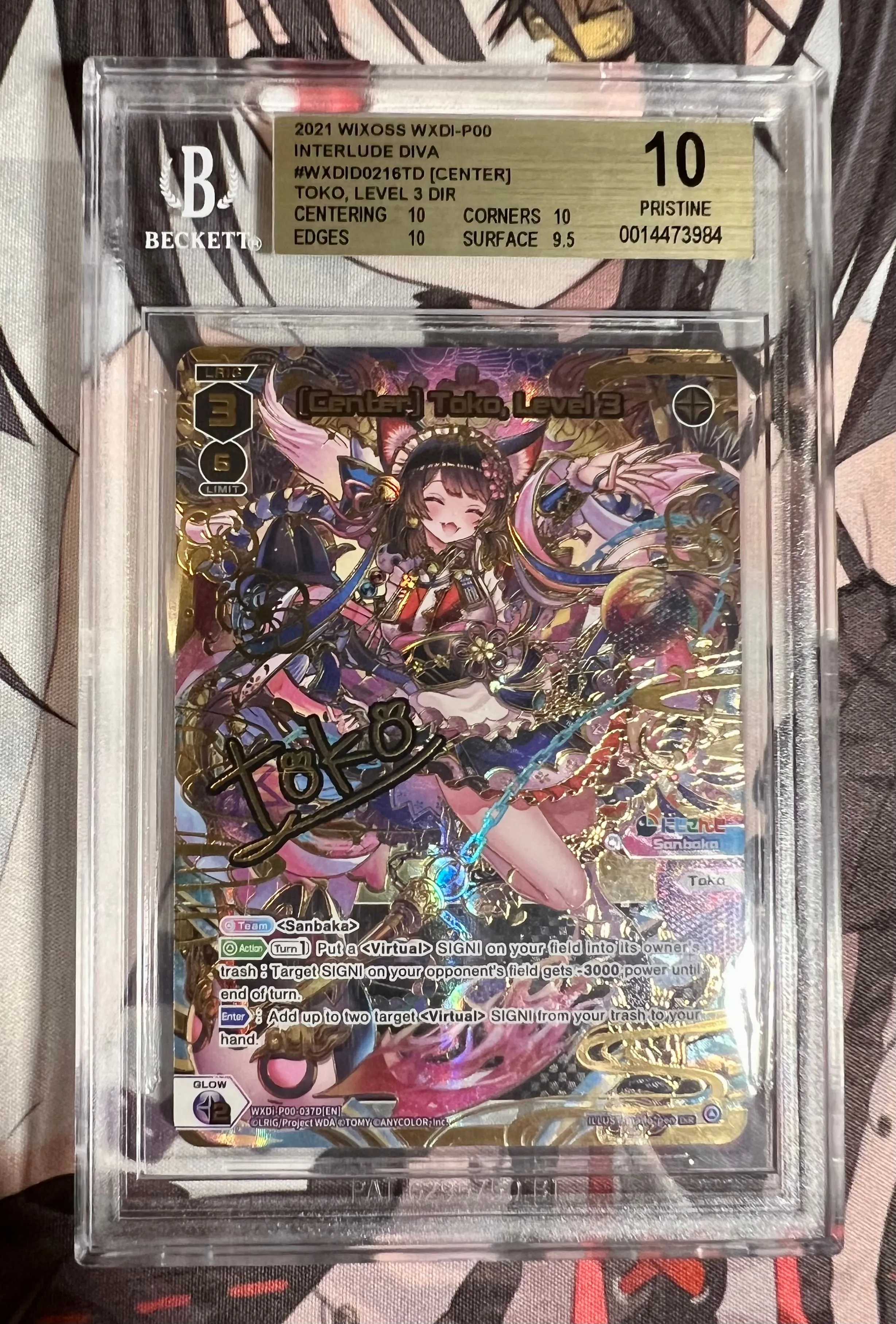 Product image for G: Wixoss Interlude Diva English [Center] Toko, Level 3 DiR BGS Pristine 10 w/subgrades POP 1