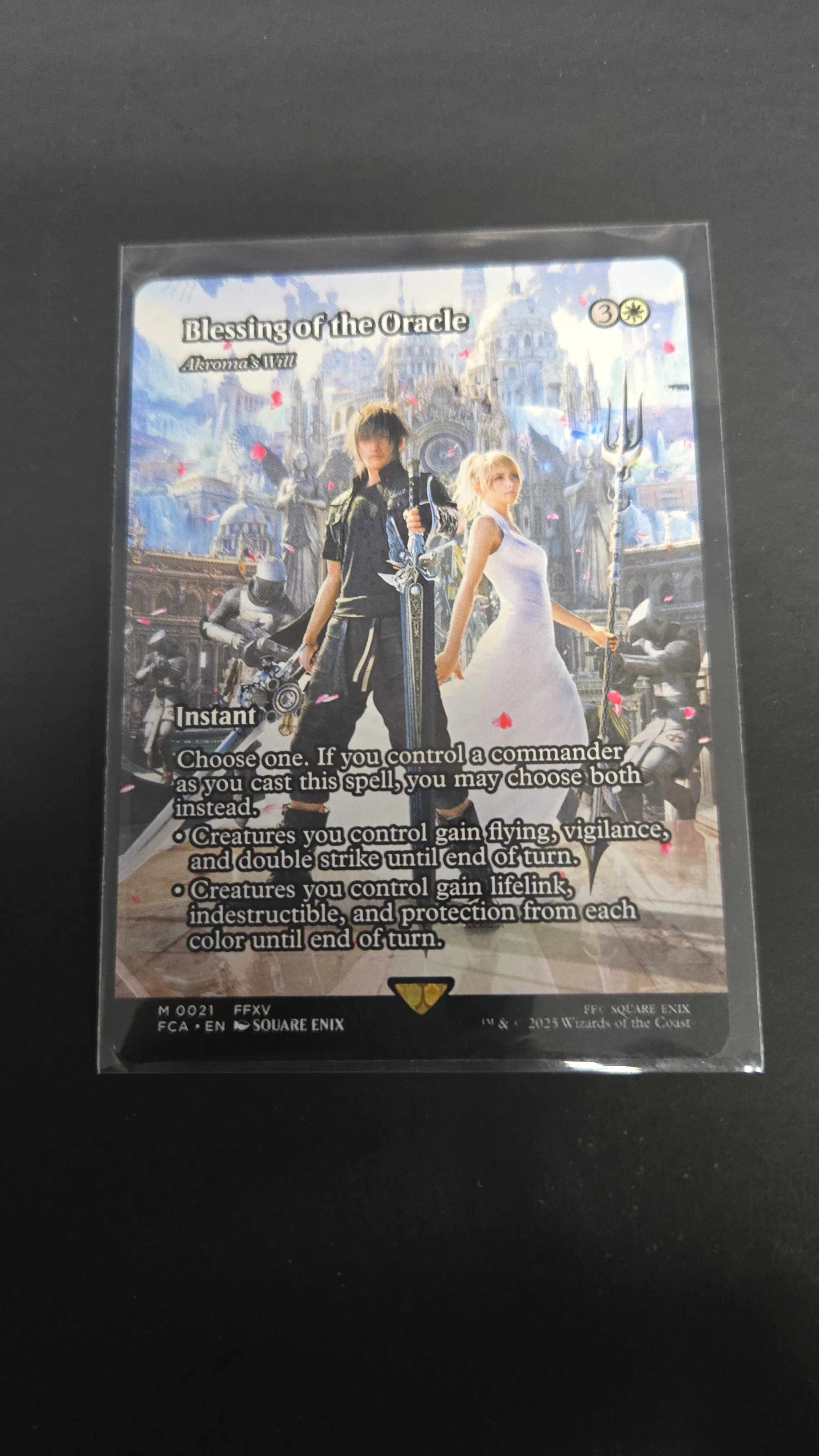 Product image for mtg Final fantasy  -  Borderless Blessing of the Oracle - Akroma's Will (Showcase) 