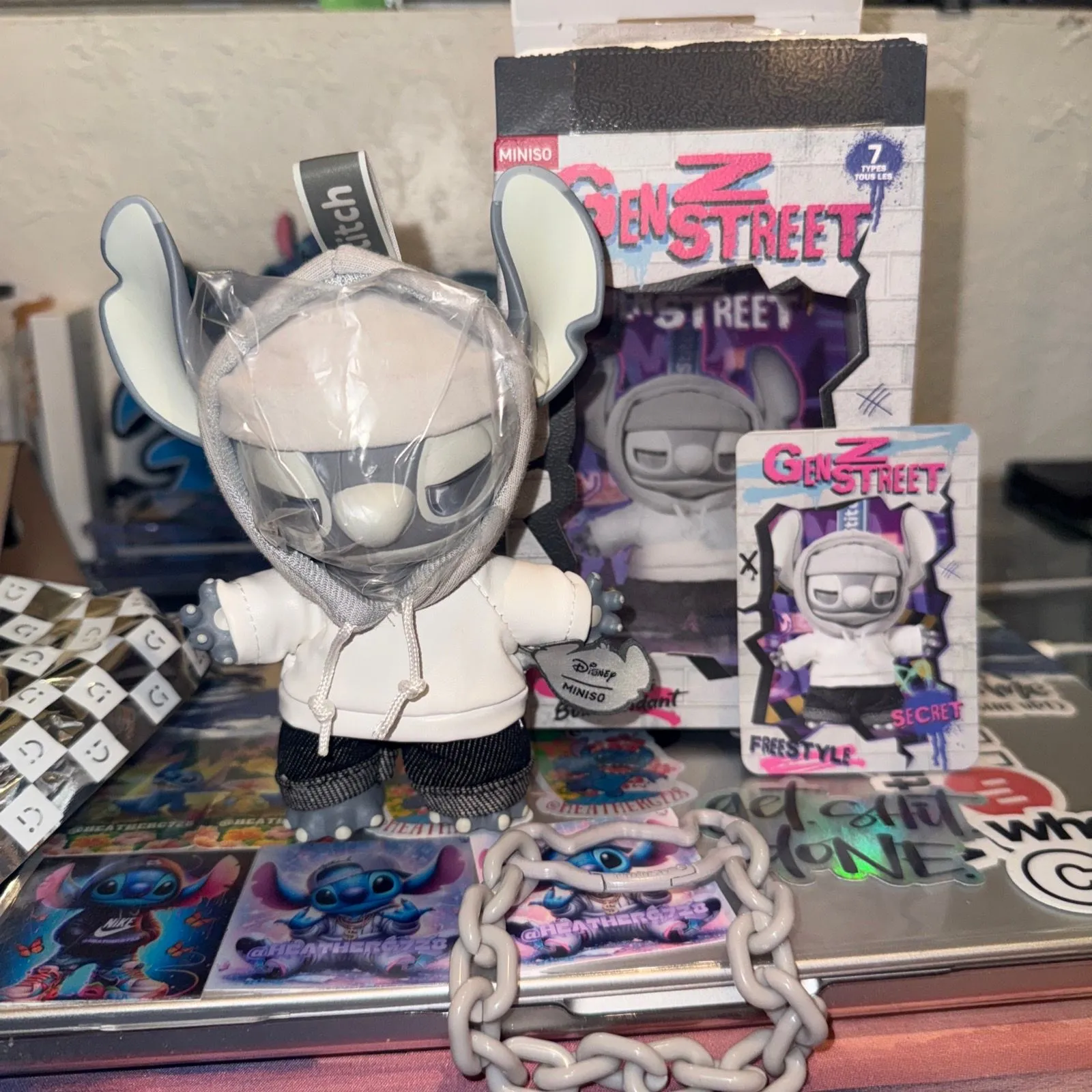 Product image for Miniso Disney Stitch Gen Z Street Pendant Blind Box- Freestyle (Secret)