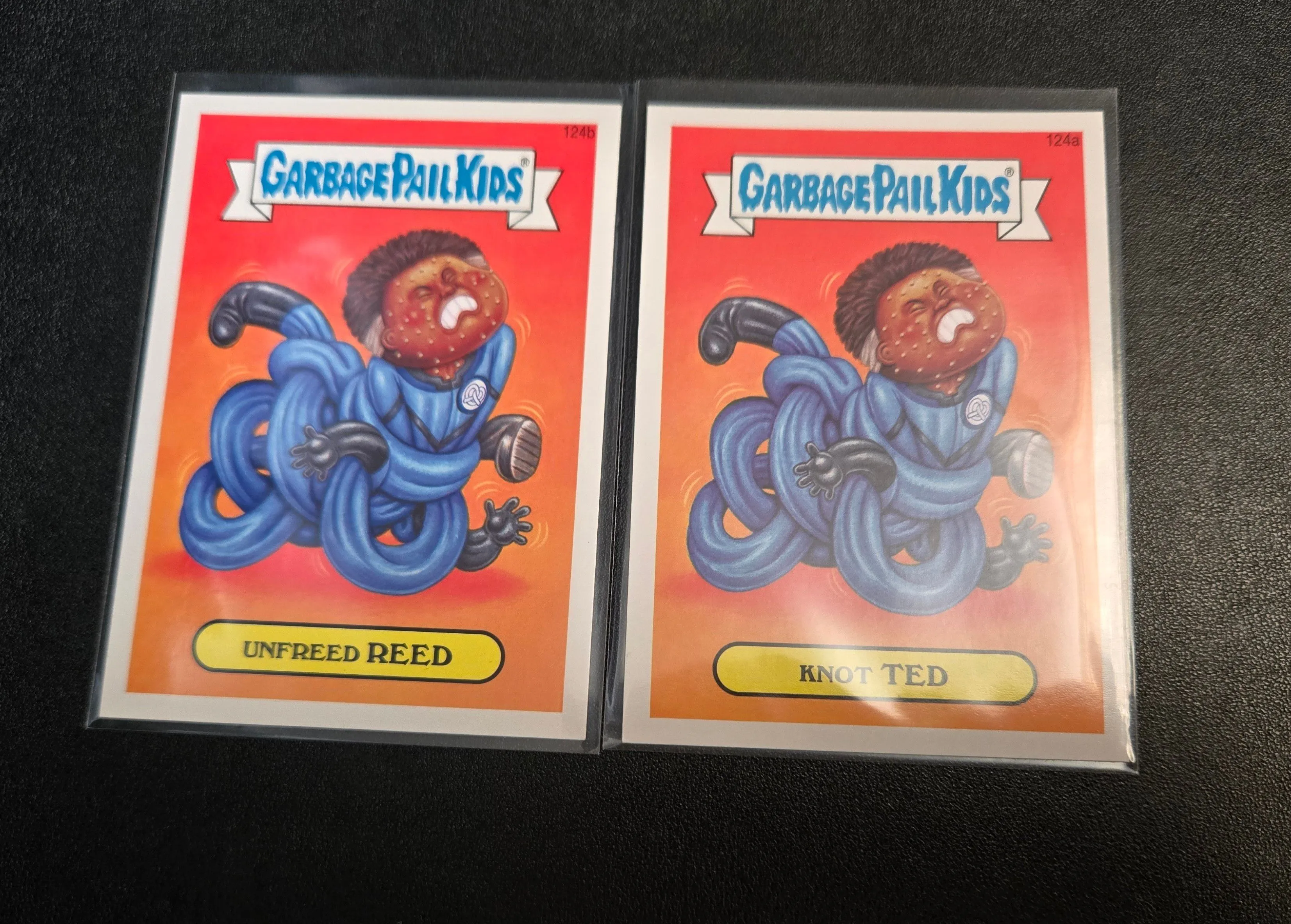 Product image for Garbage Pail Kids Marvel Spoofs Pair Fantastic Four Reed Richards Miles Teller GPK Topps Cards #124a