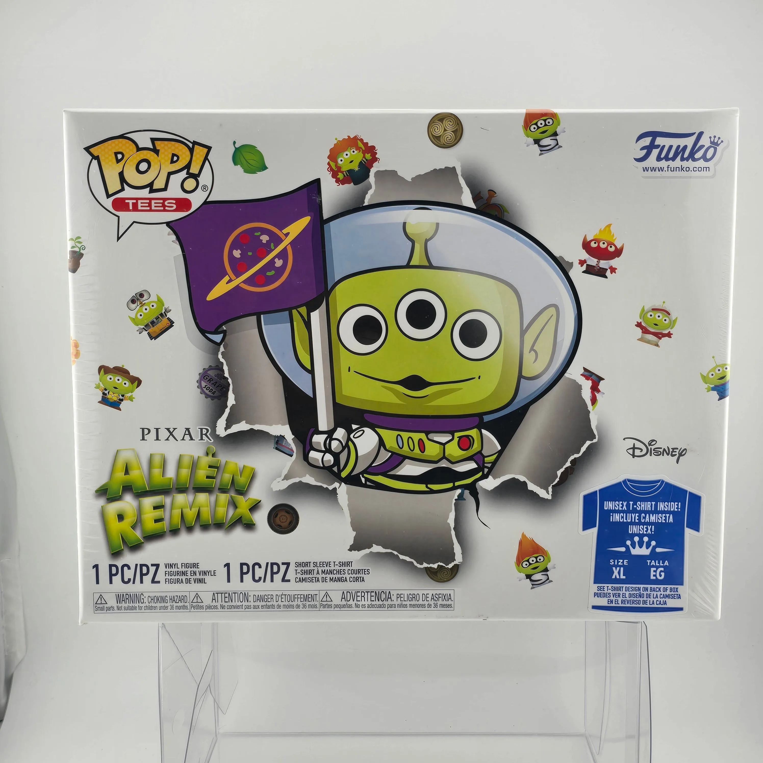Product image for Pop Tees - Disney Pixar - Buzz Lightyear - Alien Remix (Glow in the dark) XL Tee & Funko Pop 749 