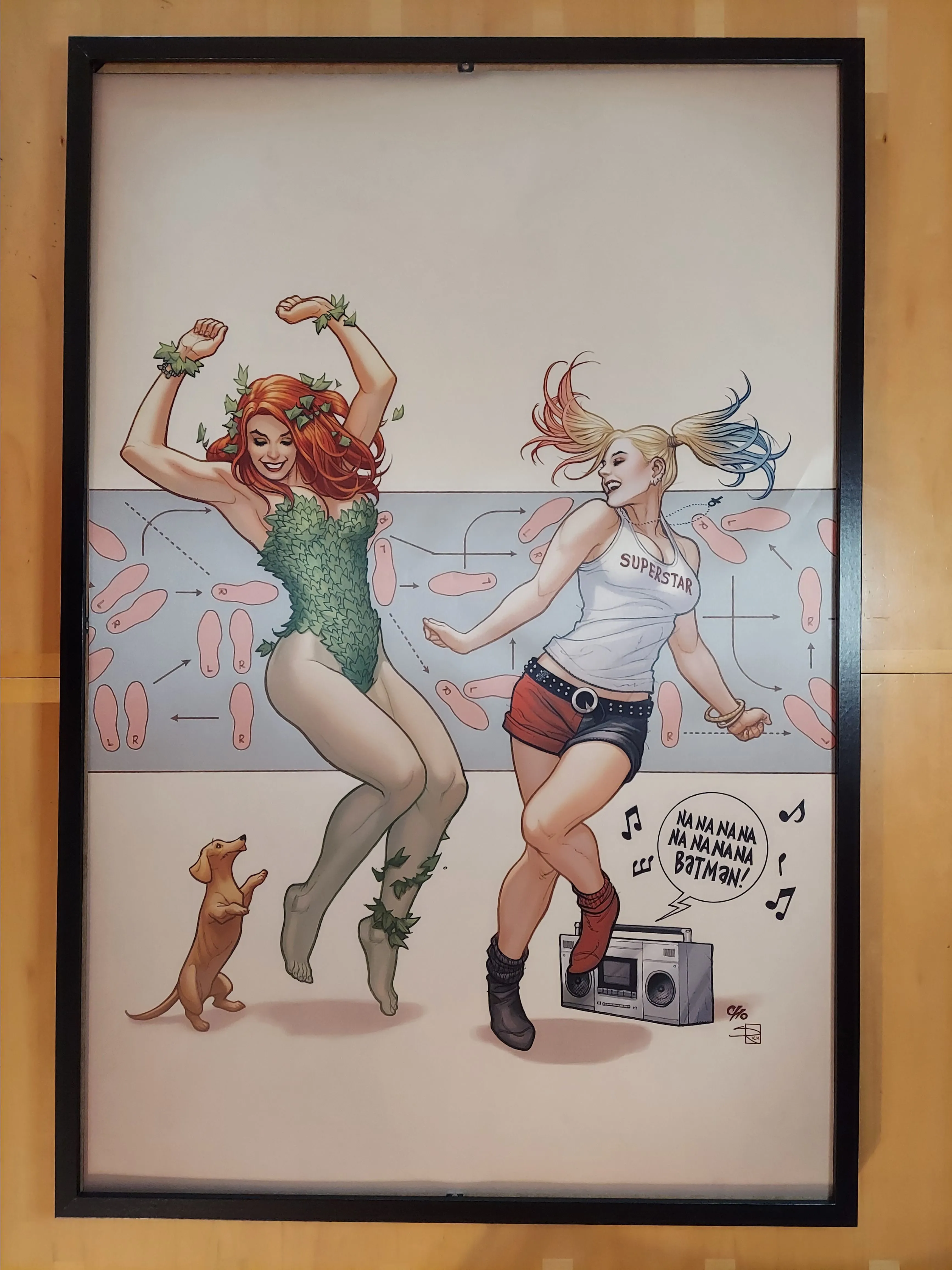 Product image for Harley Quinn and Poison Ivy silk canvas Fabric Poster (36" x 24")