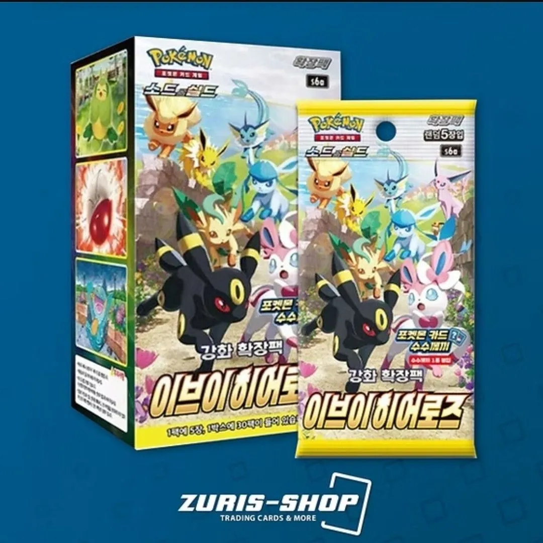 Produktbild für 3x Pokemon Eevee Heroes Booster Pack Korean