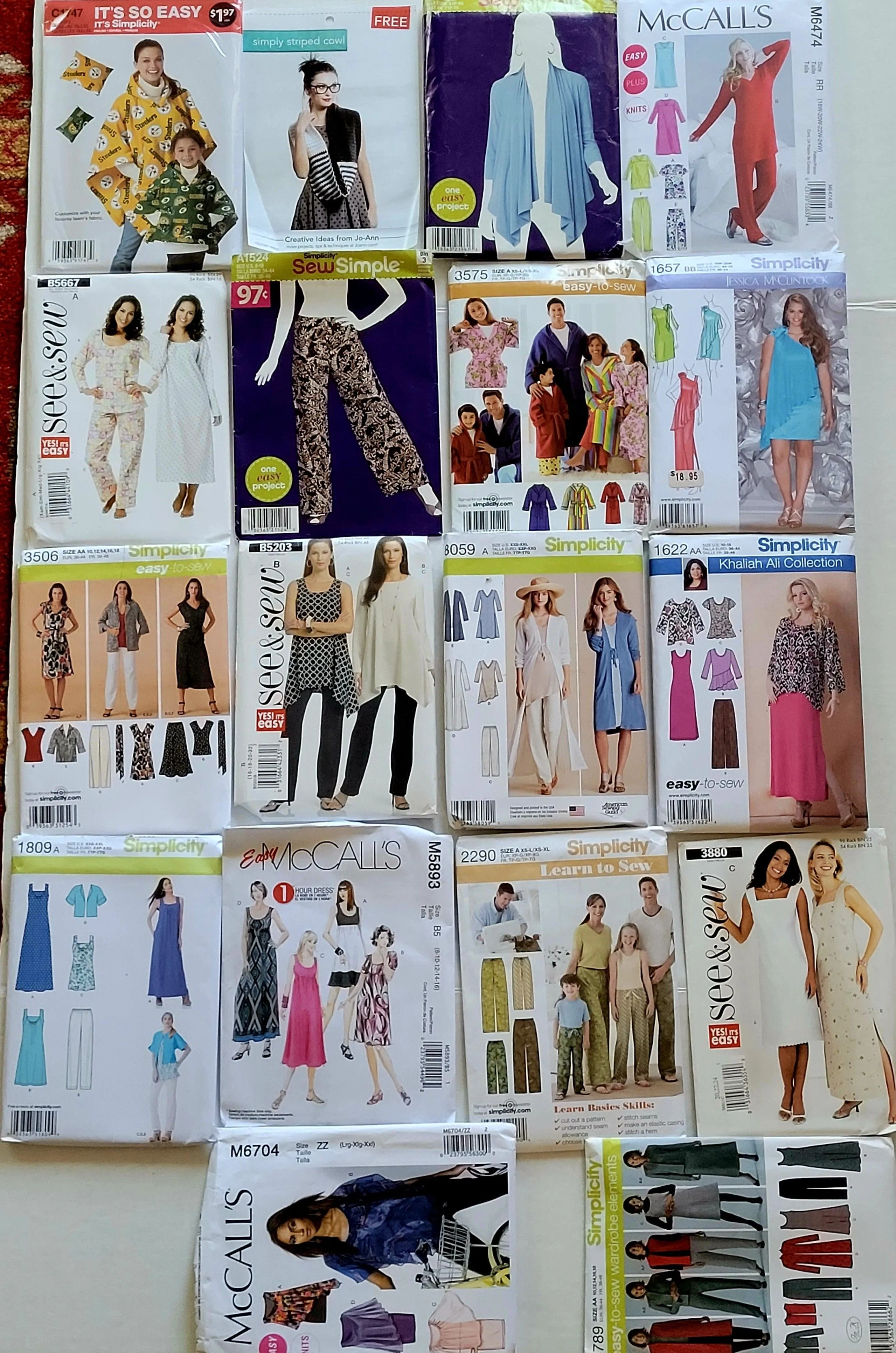 Product image for NOS (Lot Of 18) Assorted Simplicity/McCall's Patterns Women's/Family Clothing See Pics. The product 