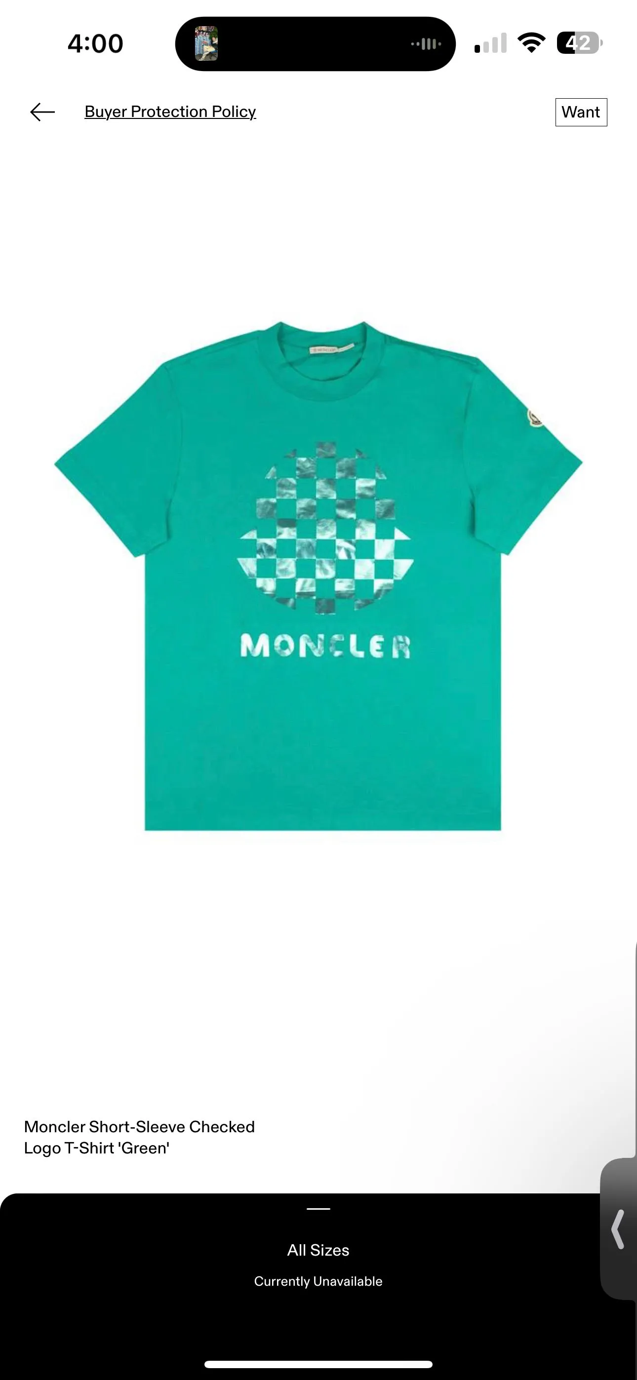 Product image for Moncler checked logo