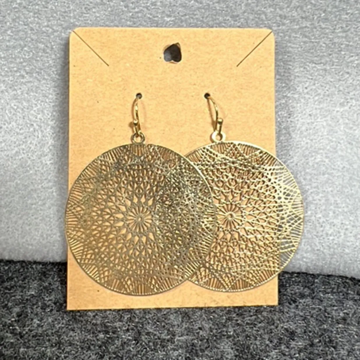 Product image for Gold Tone Round Dangling Earrings
