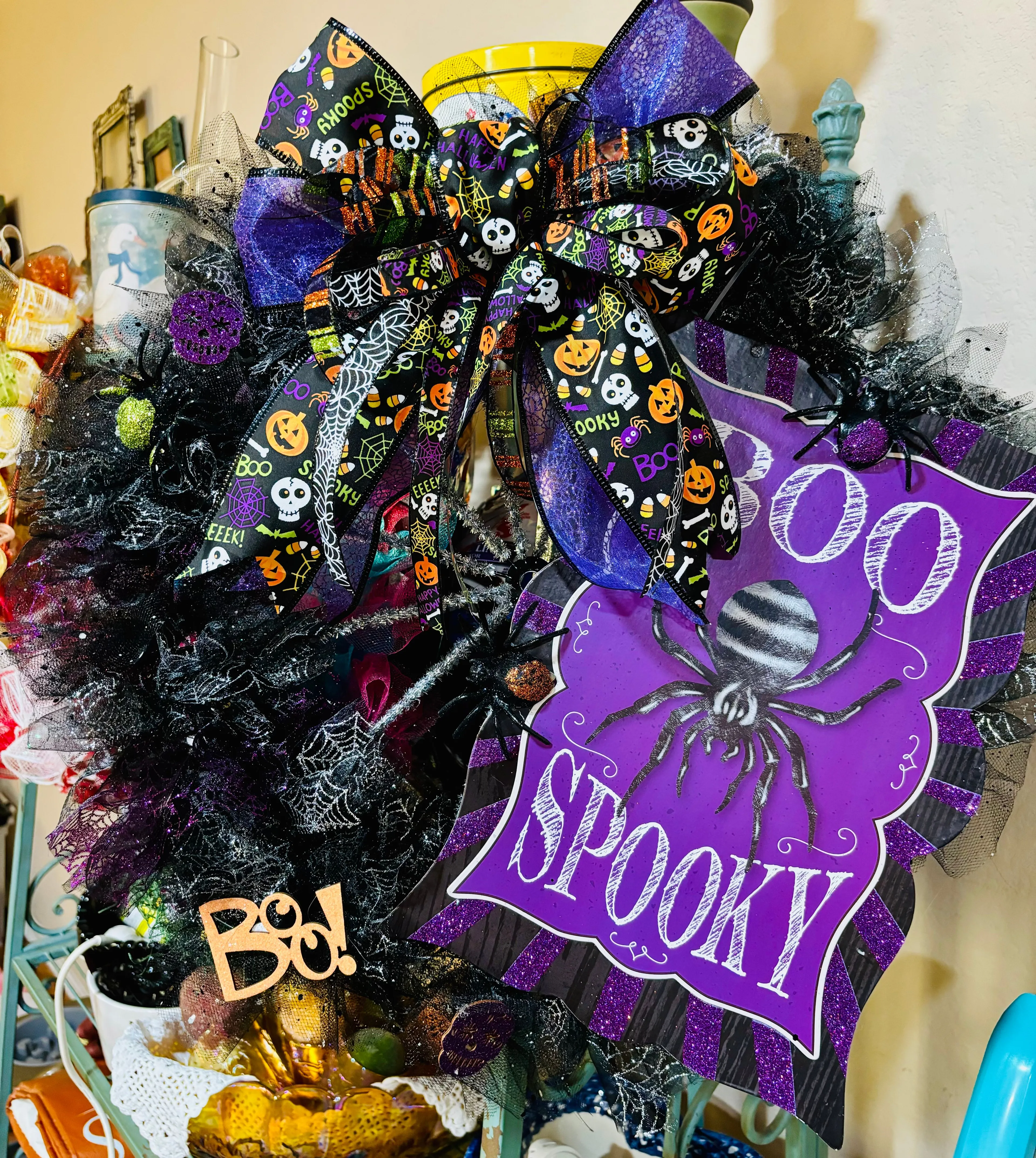 Product image for Boo Spooky Door Wreath
