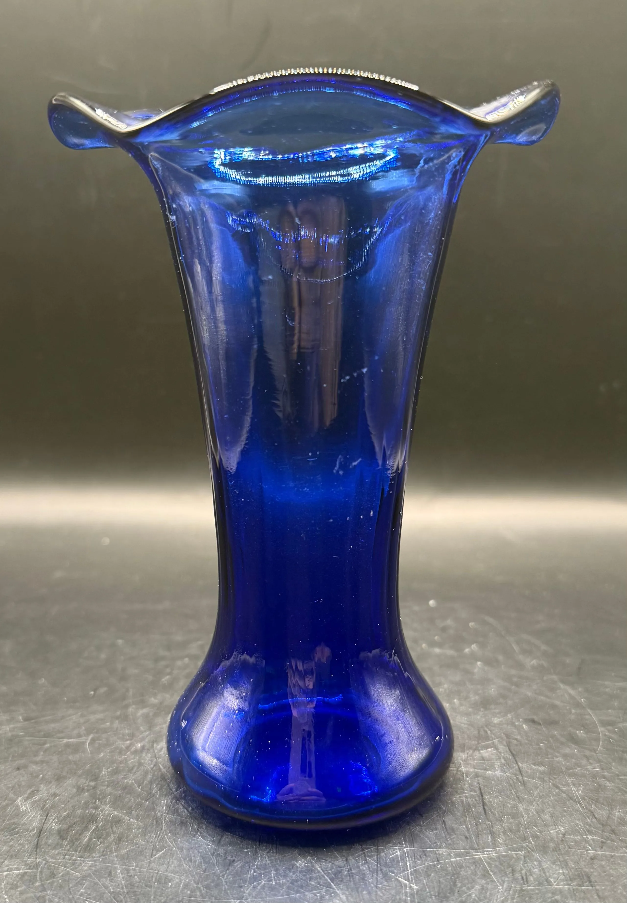 Product image for G50  Vintage Hand Blown Ruffled Edge Vase
