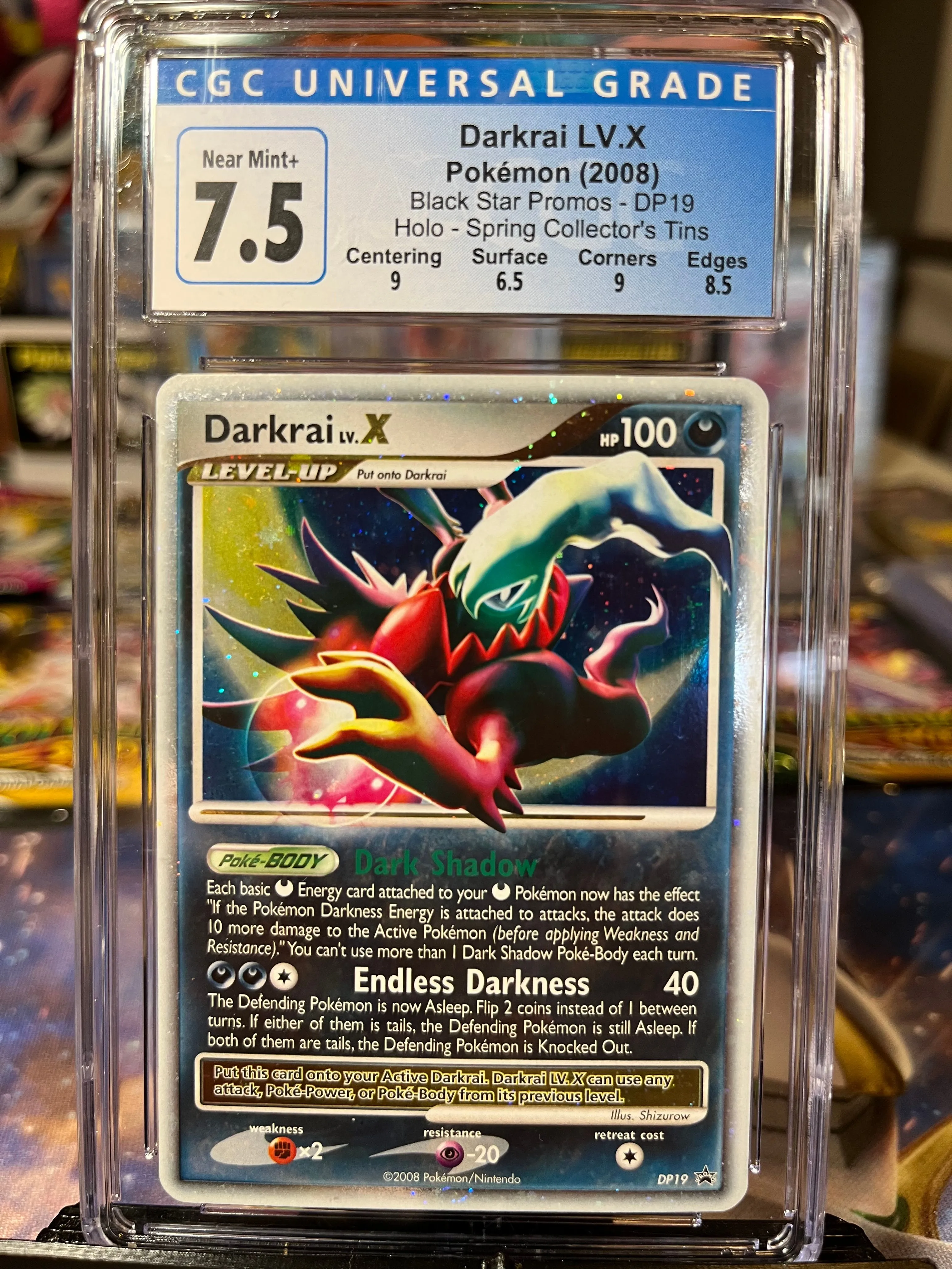 Product image for Pokemon Darkrai Lv.X DP19 - Promo HOLO Card Near Mint NM - CGC 7.5 W SUBGRADES