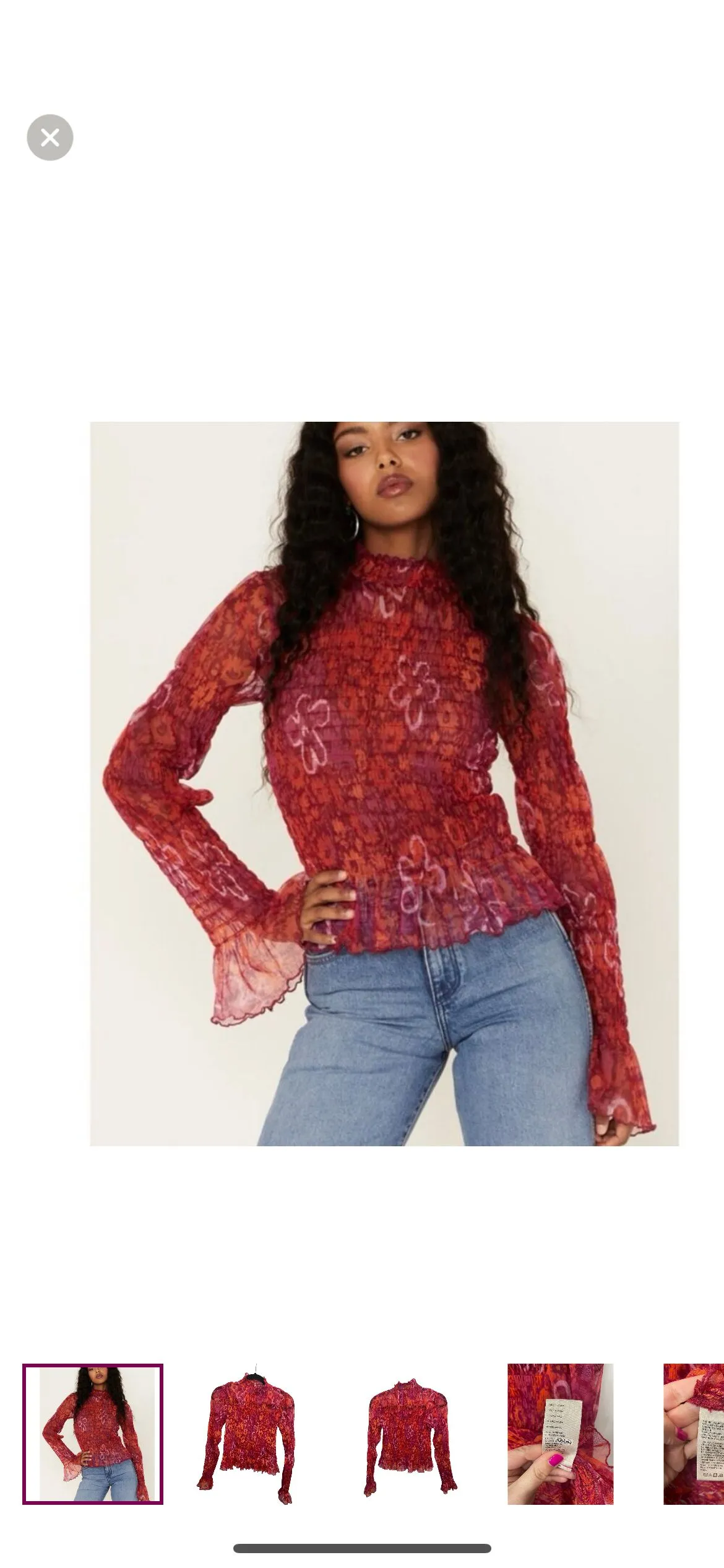 Product image for 055 Free People Hello There Sheer Long Sleeve Top